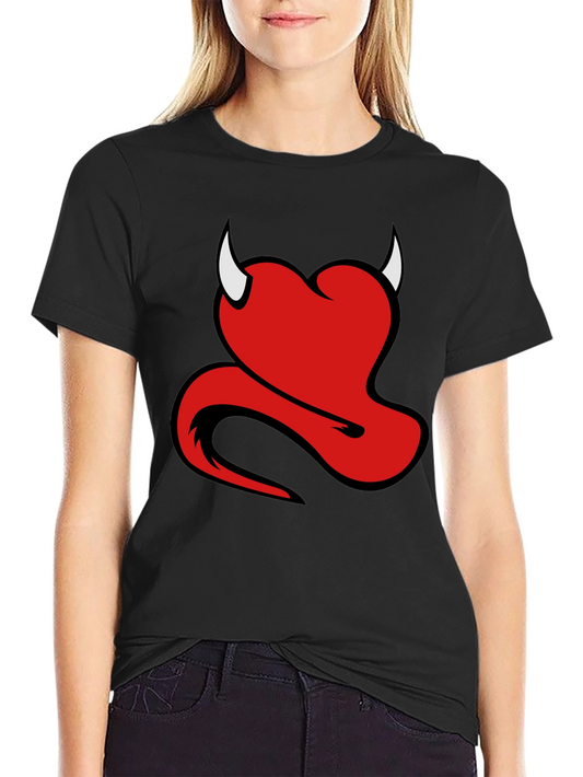 Devil Heart Graphic Black T-Shirt