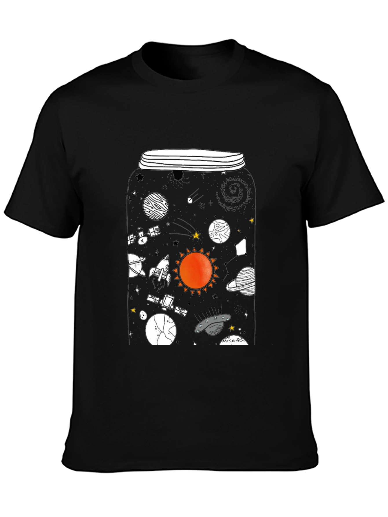 Cosmic Jar Graphic Tee - Unique Space Design