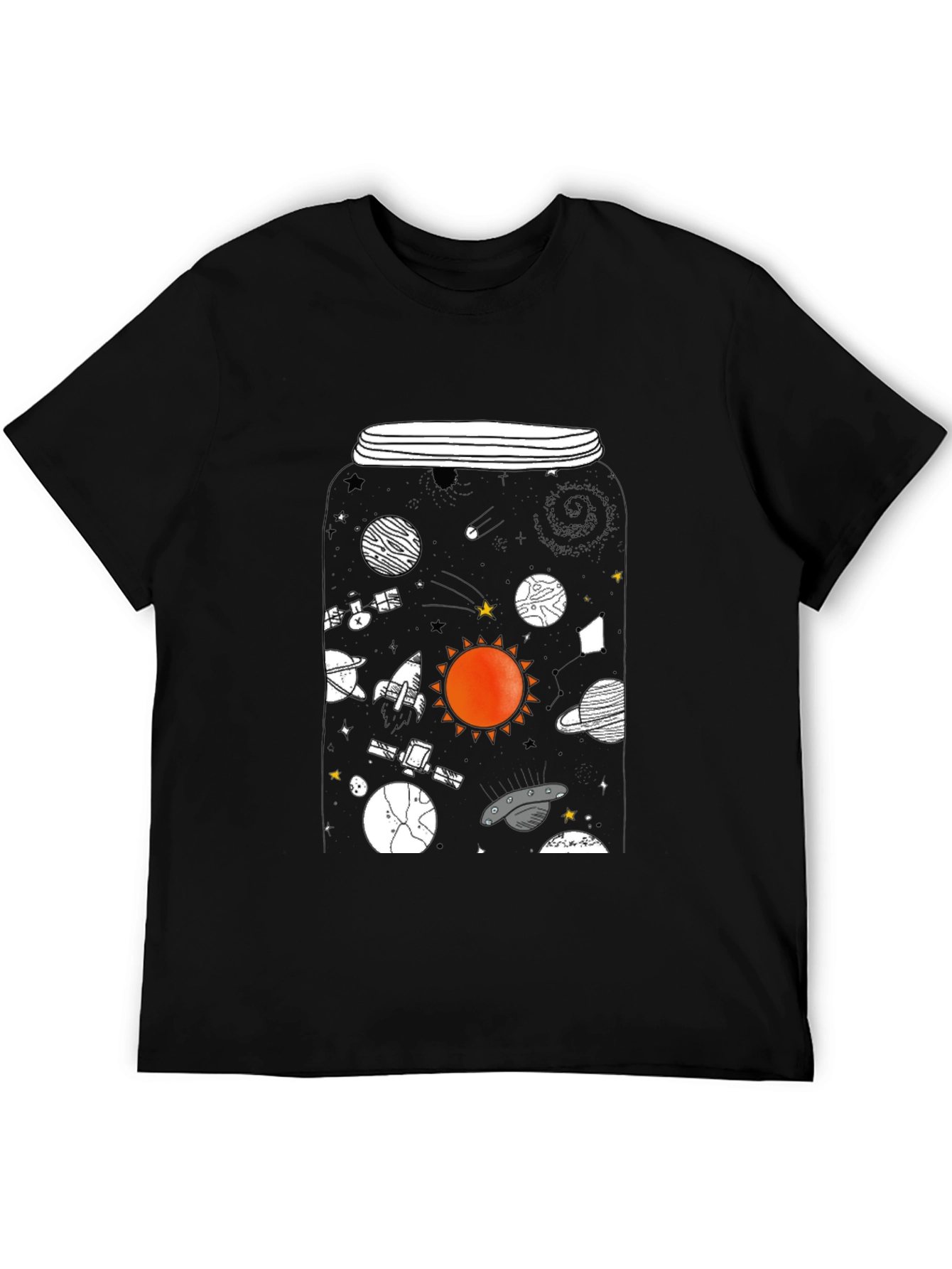 Cosmic Jar Graphic Tee - Unique Space Design