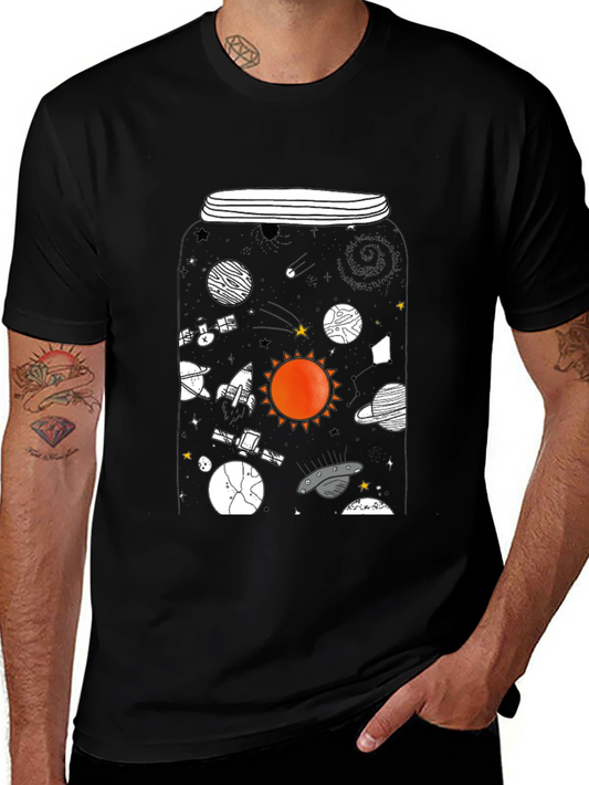 Cosmic Jar Graphic Tee - Unique Space Design