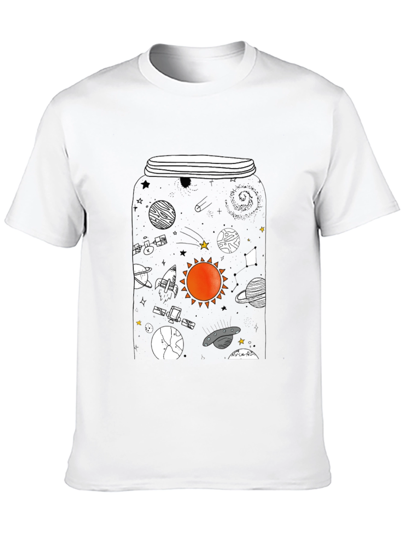 Cosmic Jar Graphic Tee - Unique Space Design