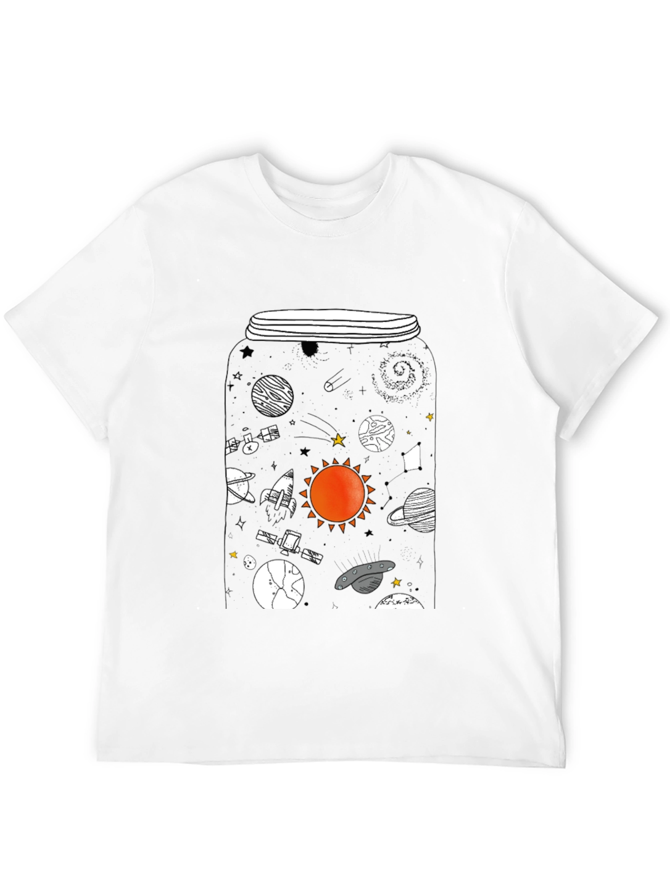 Cosmic Jar Graphic Tee - Unique Space Design