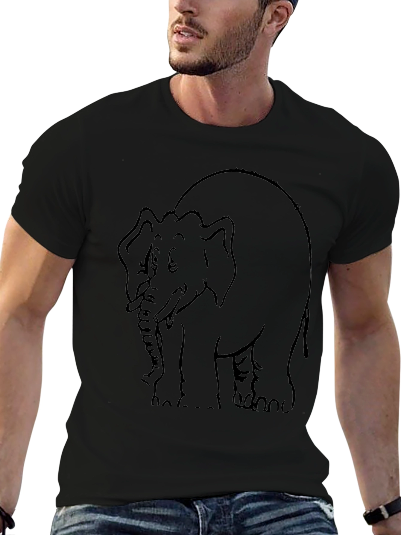 Elephant Graphic Black T-Shirt