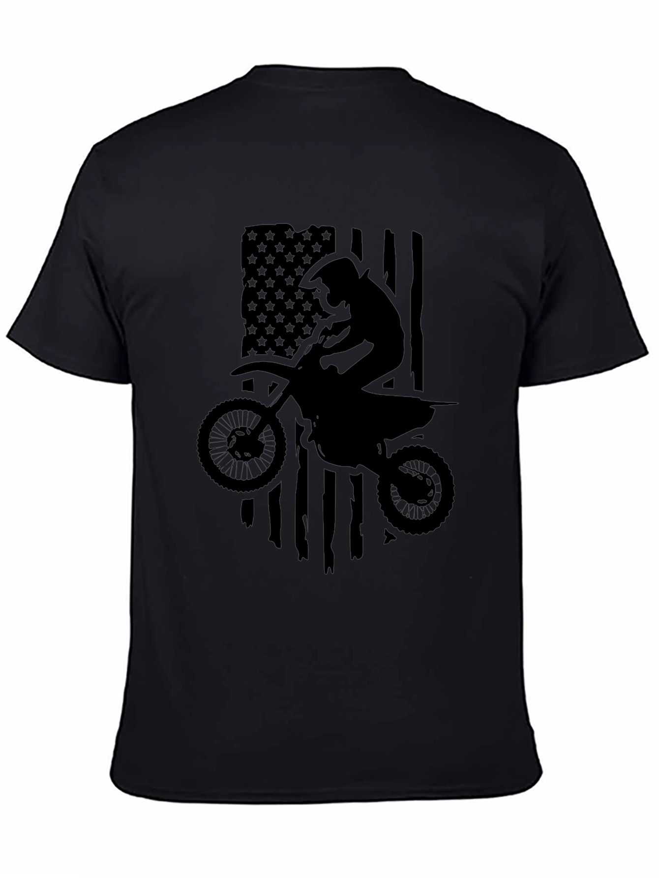 Motocross American Flag Graphic T-Shirt