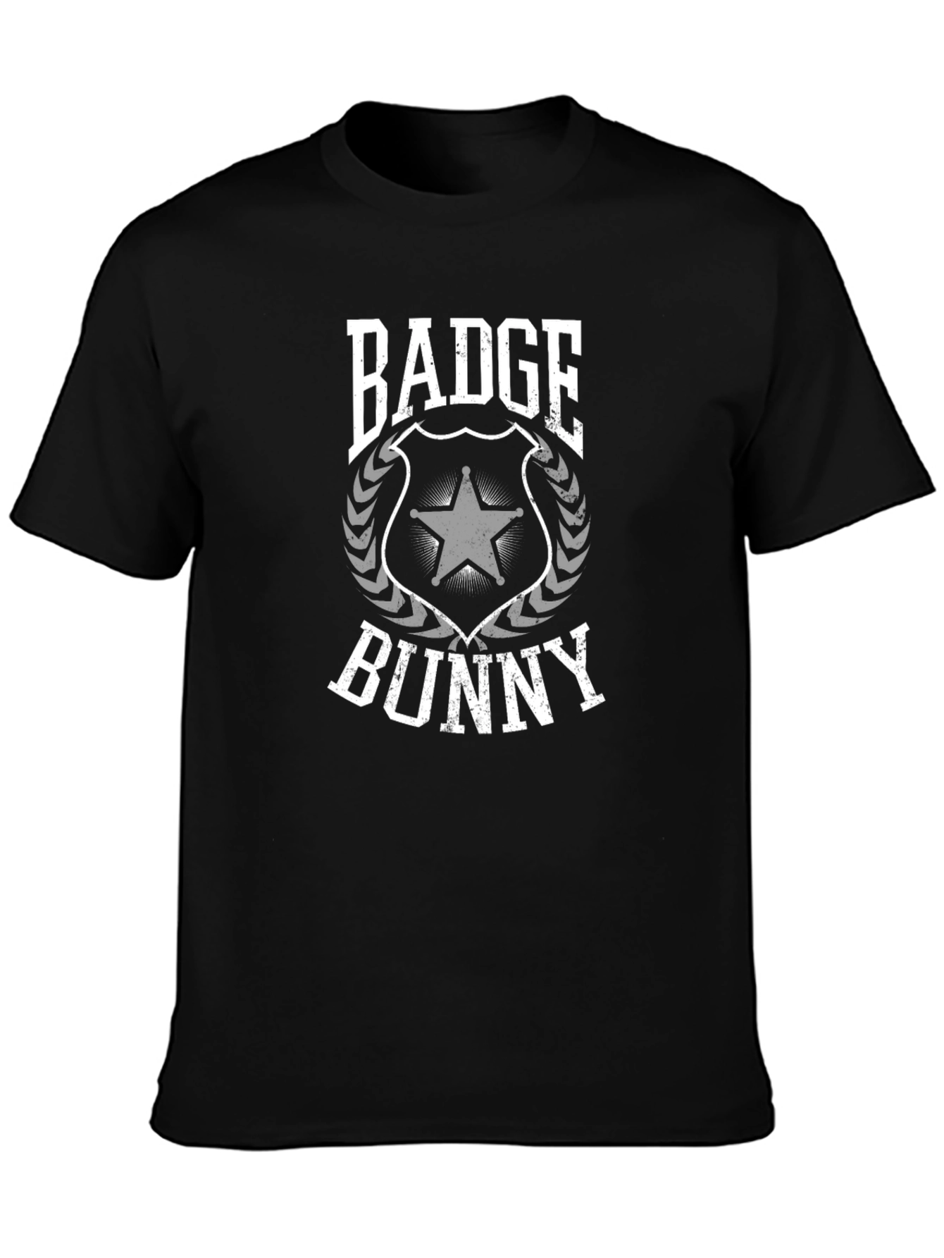 Badge Bunny Graphic T-Shirt - Black Crew Neck Tee