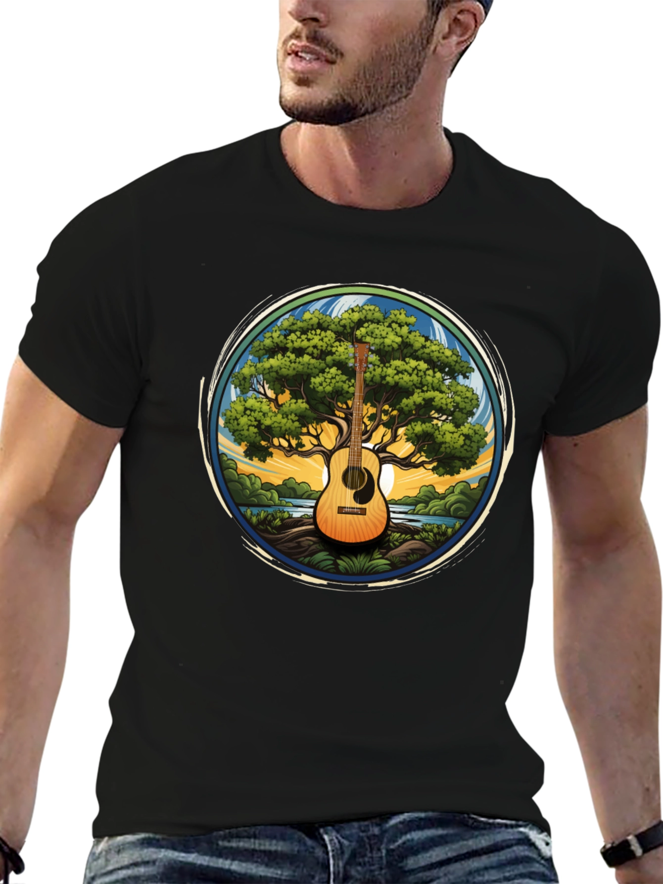 Guitar Tree Graphic Tee - Music Lovers T-Shirt