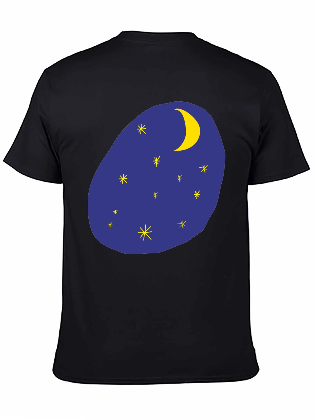 Night Sky Graphic Tee - Black Cotton T-Shirt