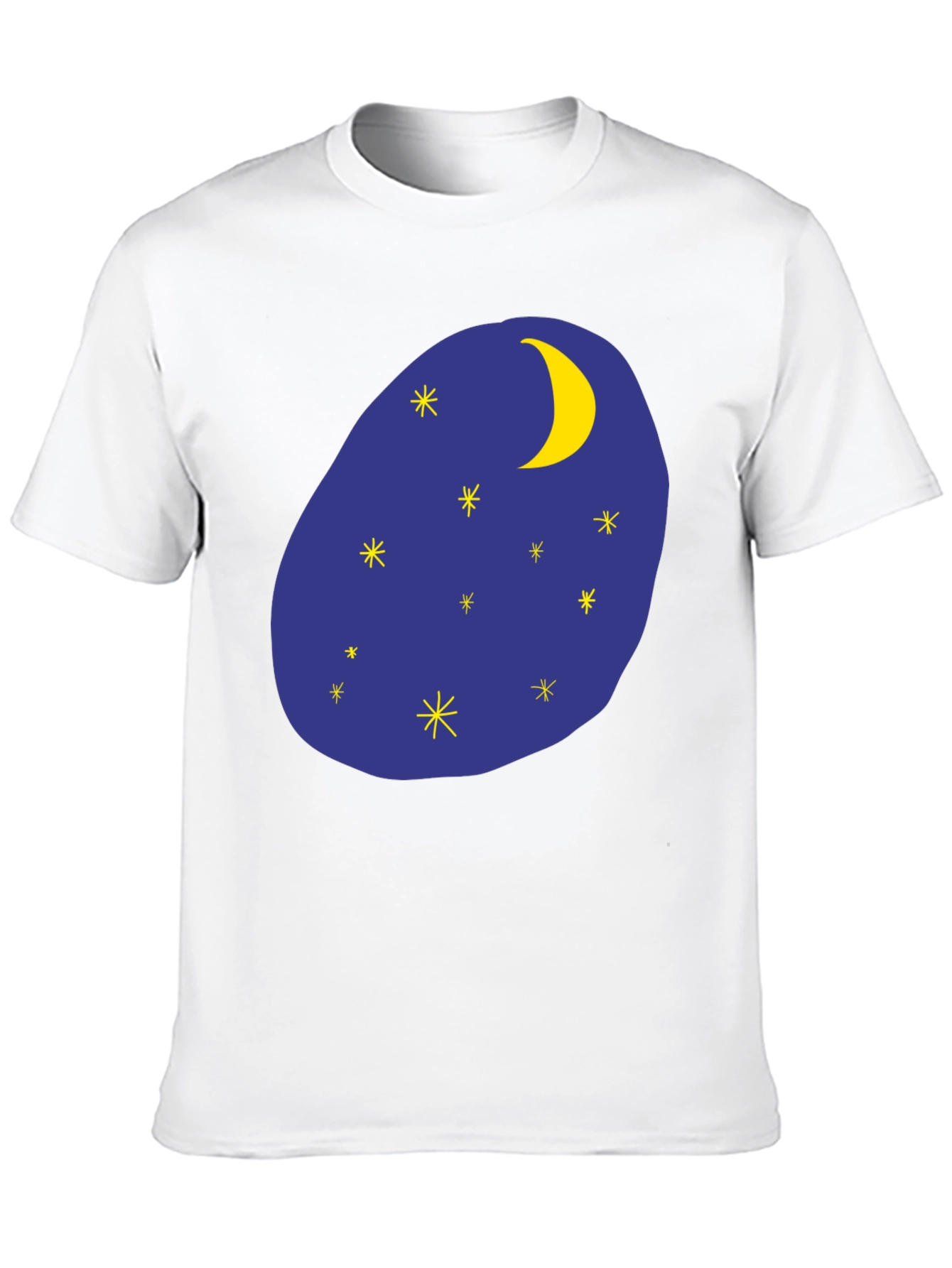 Night Sky Graphic Tee - Black Cotton T-Shirt