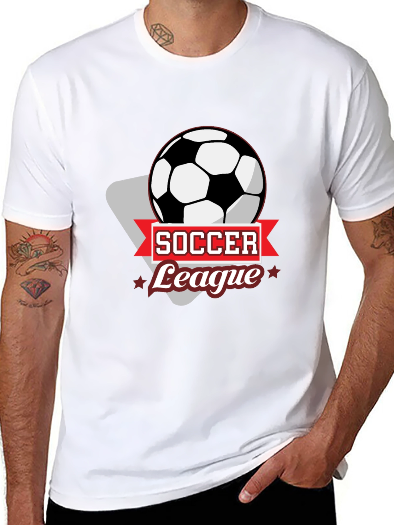 Soccer League Black Graphic T-Shirt