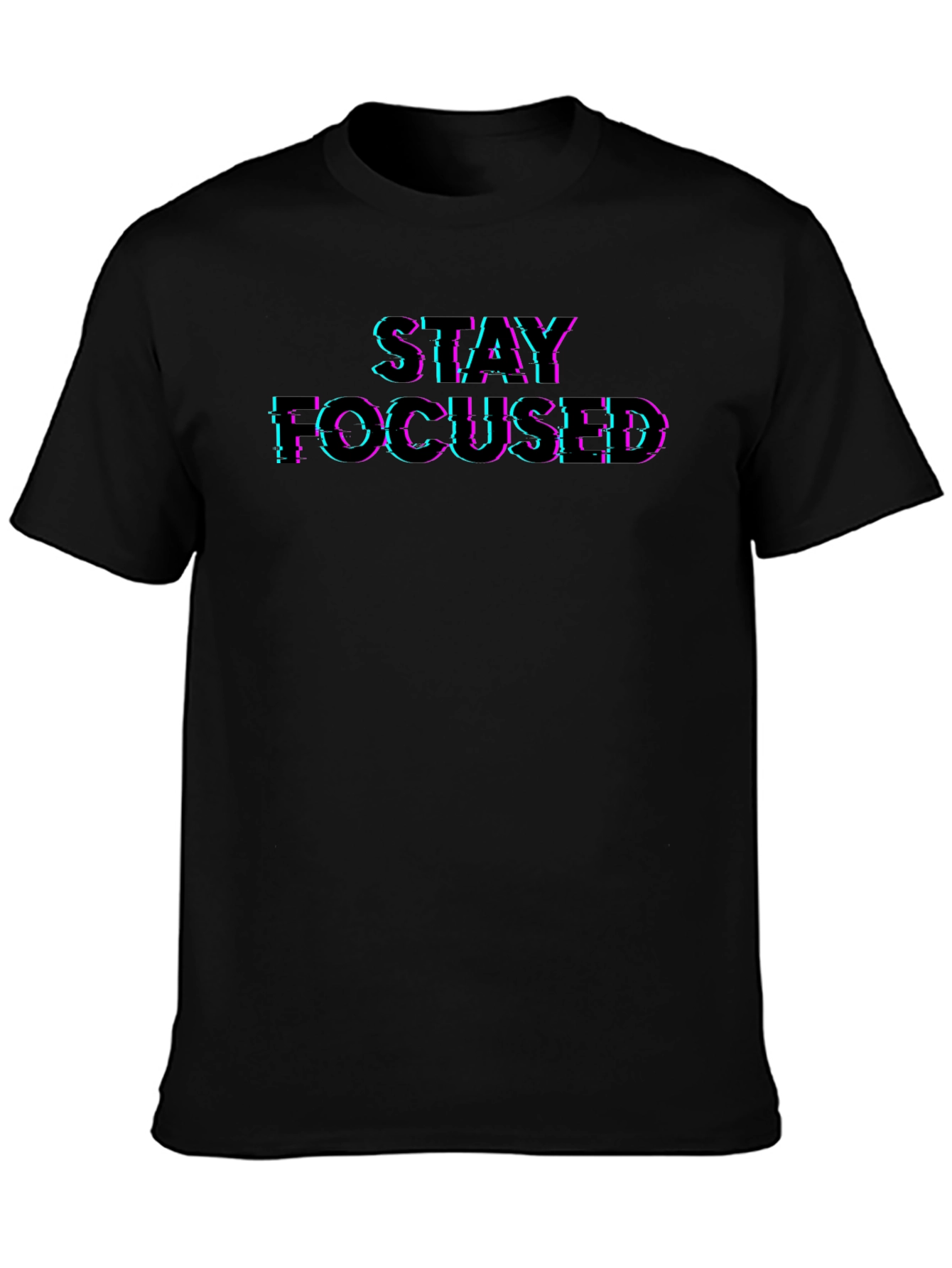 Stay Focused Graphic Tee - Premium Black T-Shirt