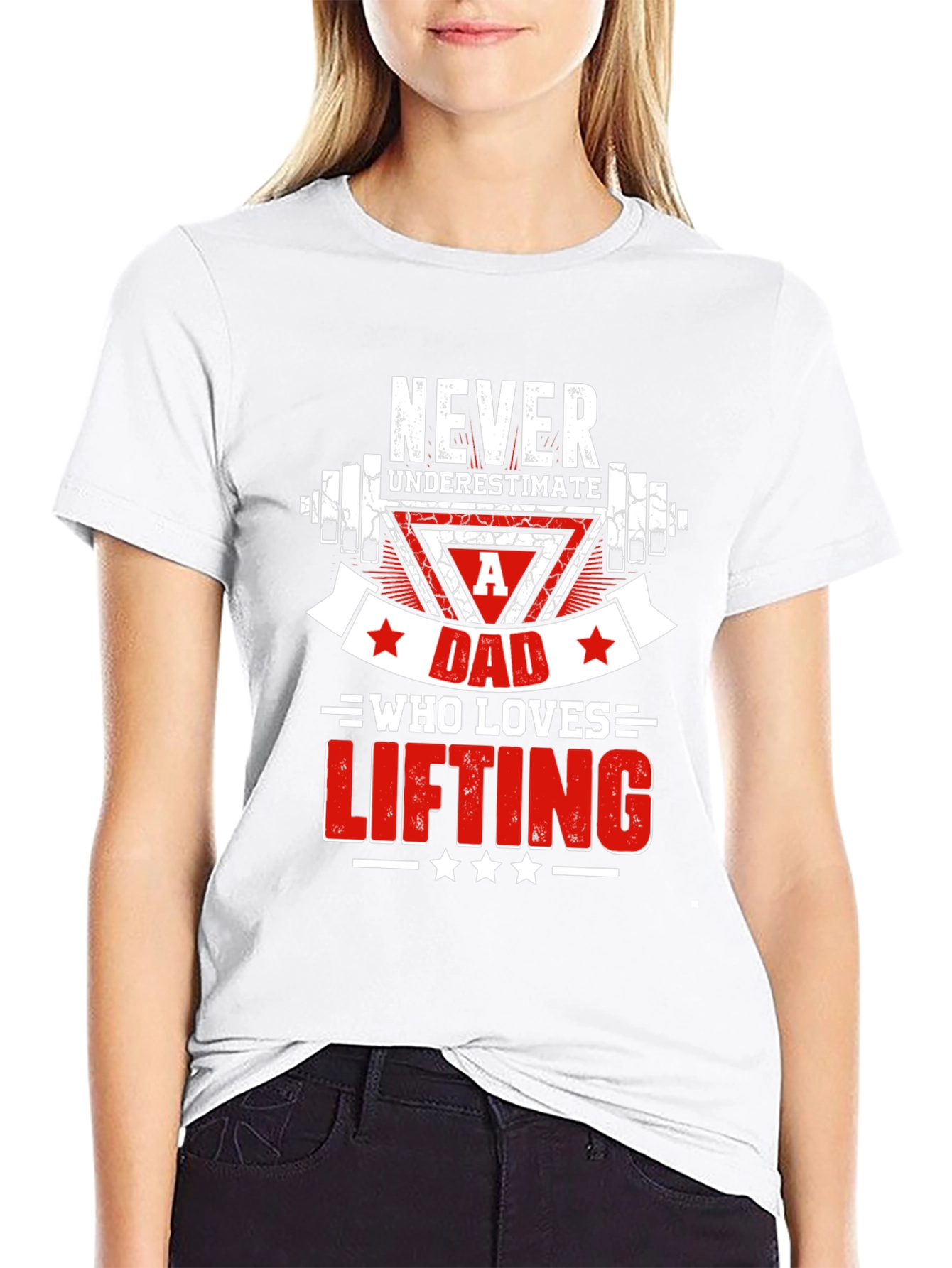 Never Underestimate Dad Who Loves Lifting T-Shirt