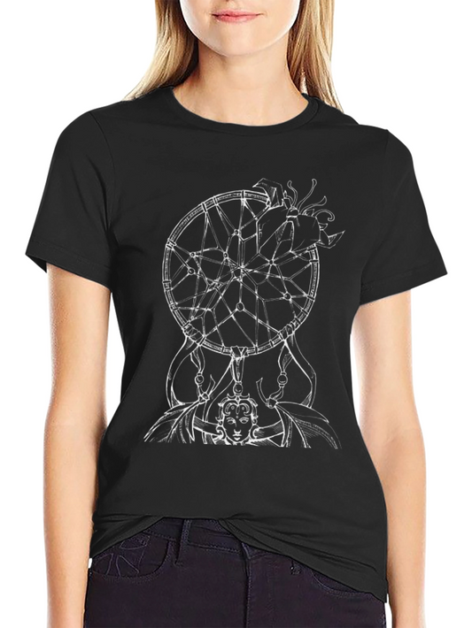 Dreamcatcher Graphic Tee - Soft Black Cotton Comfort