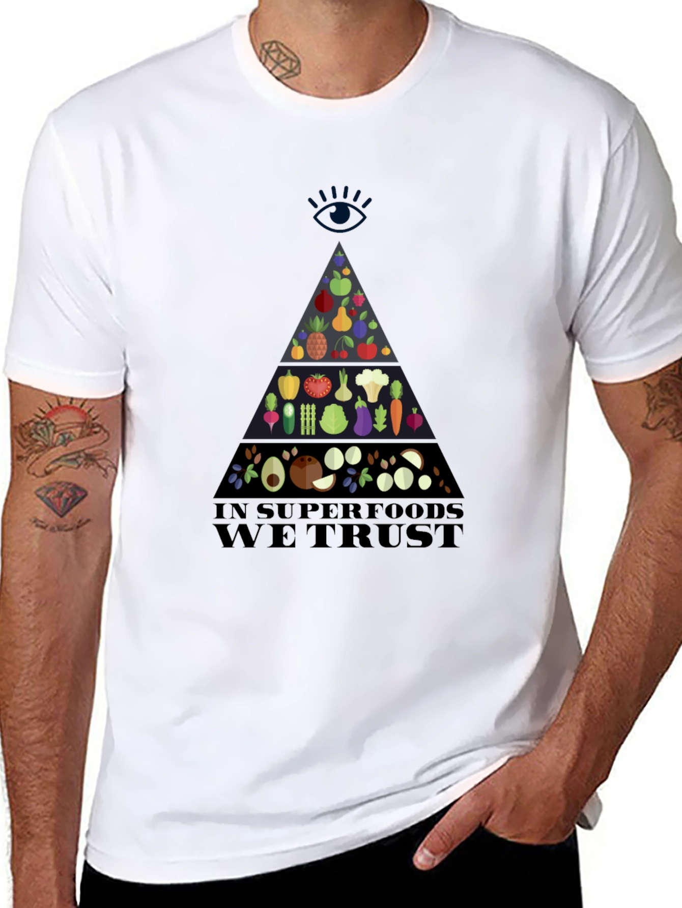Superfood Pyramid Graphic T-Shirt - Vegan Friendly Design