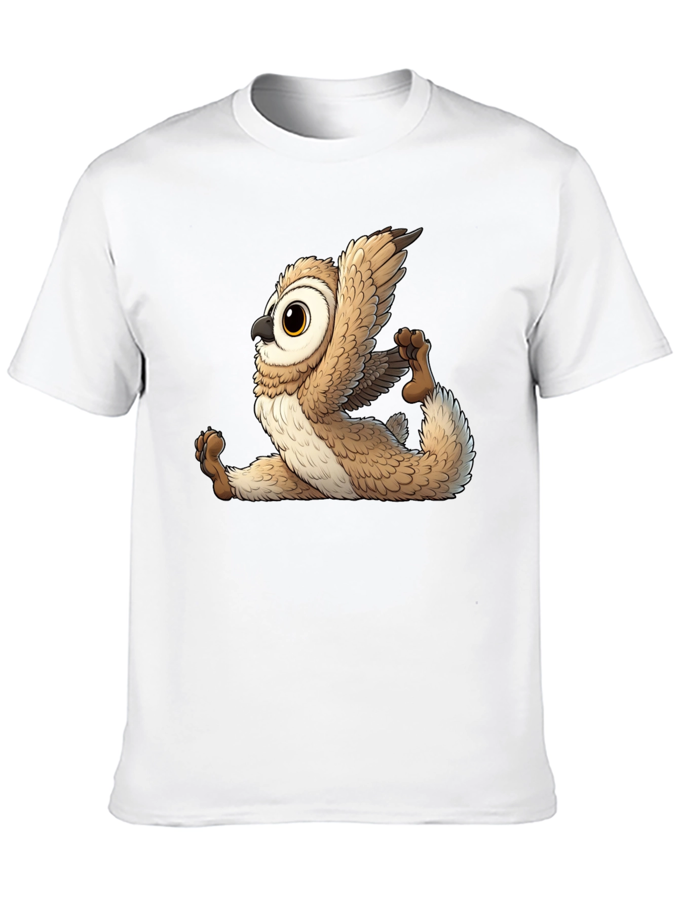 Yoga Owl Graphic Tee - Black Cotton Blend