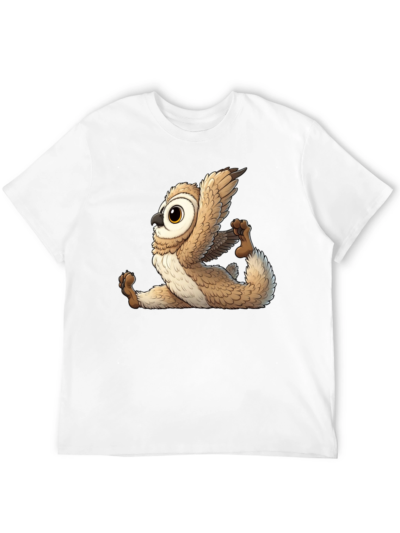 Yoga Owl Graphic Tee - Black Cotton Blend