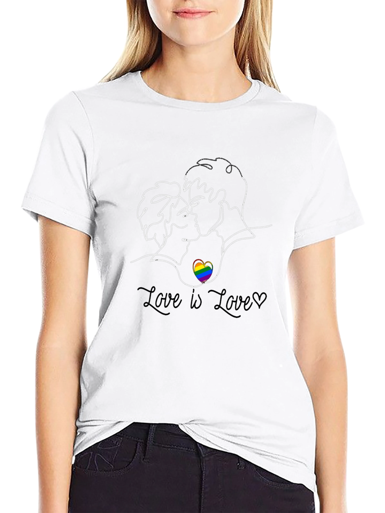 Love is Love Rainbow Heart Graphic Tee