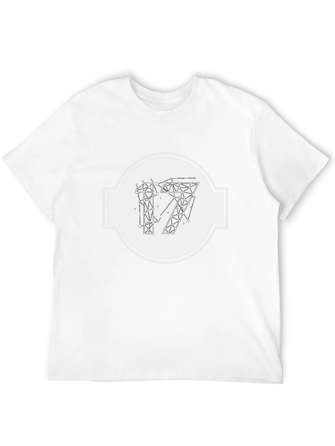 Geometric 17 Graphic Print Black T-Shirt