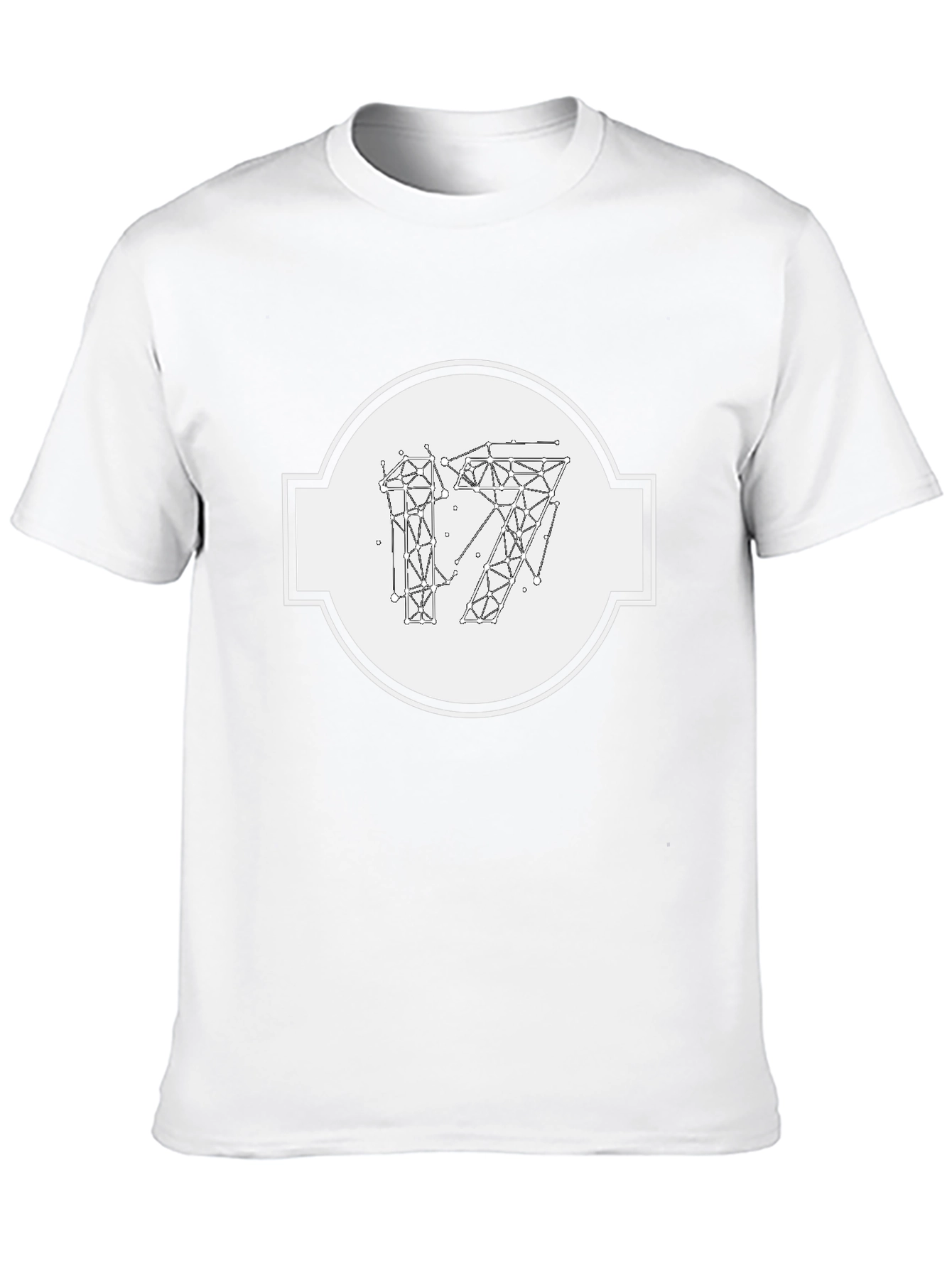 Geometric 17 Graphic Print Black T-Shirt