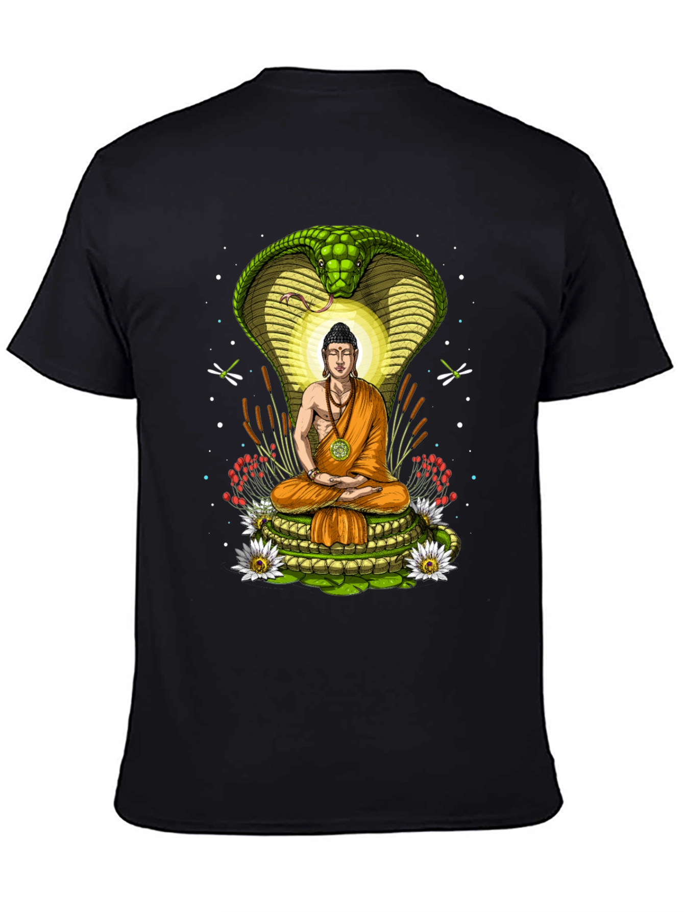 Buddha Cobra T-Shirt - Meditating Under Protection