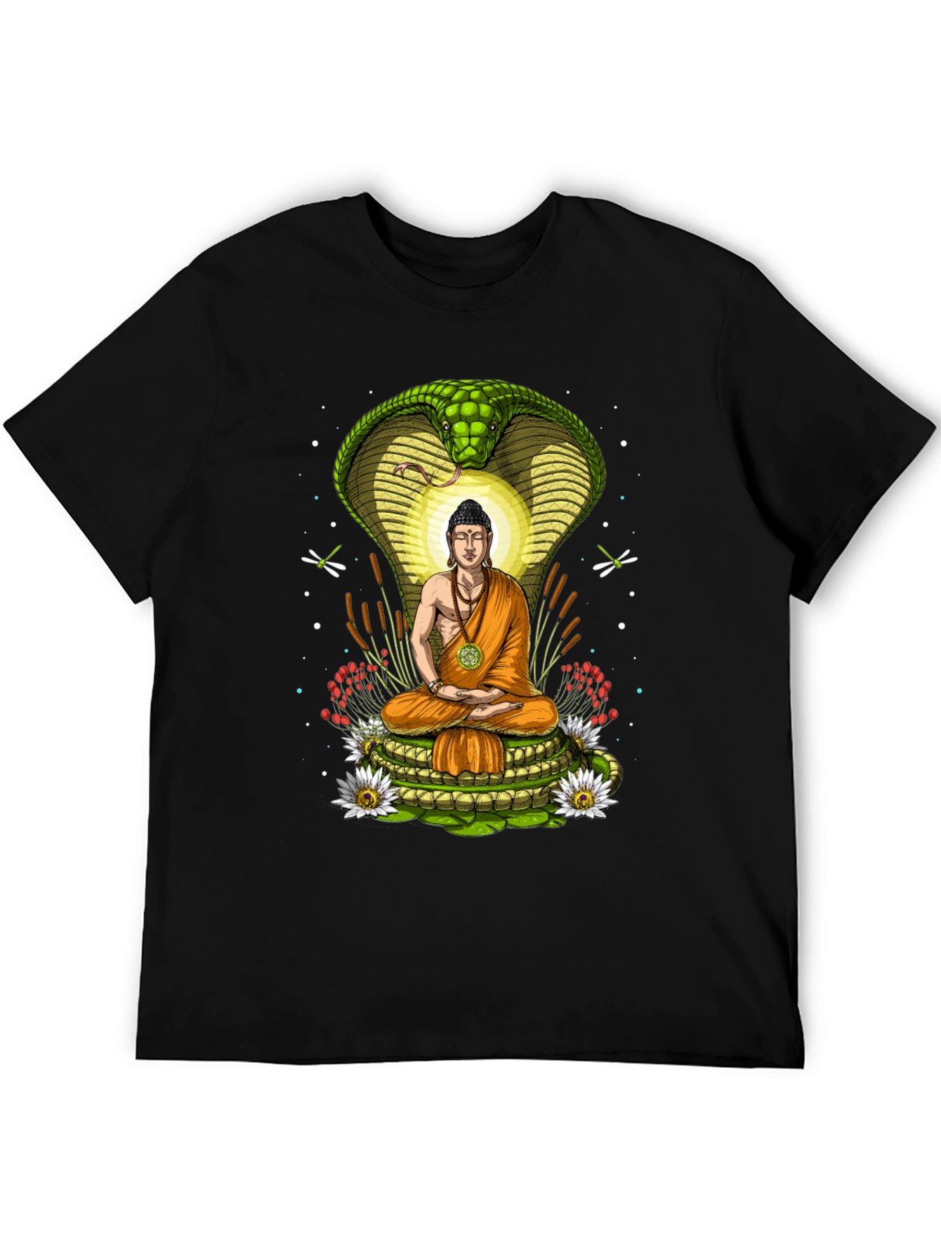 Buddha Cobra T-Shirt - Meditating Under Protection