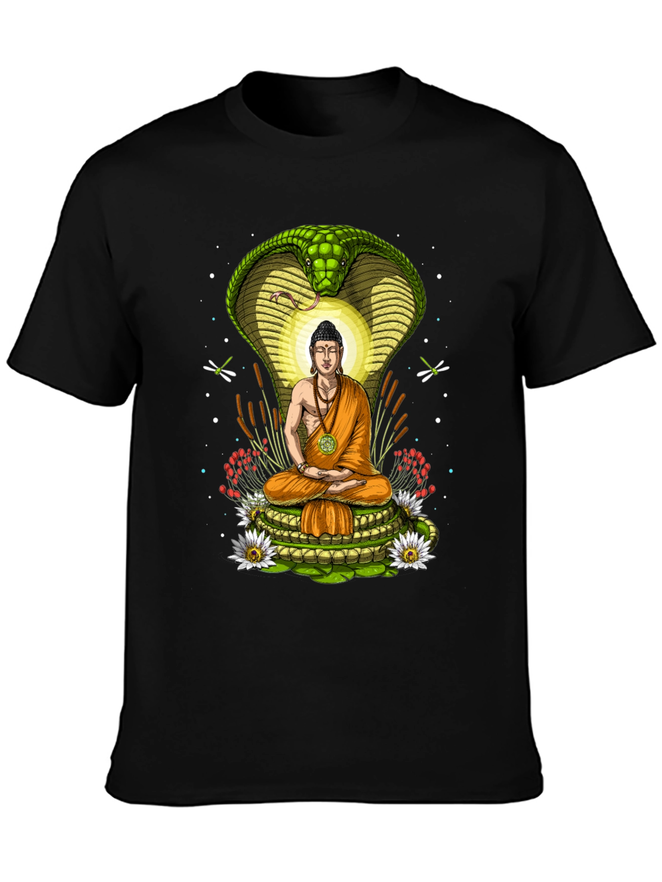 Buddha Cobra T-Shirt - Meditating Under Protection