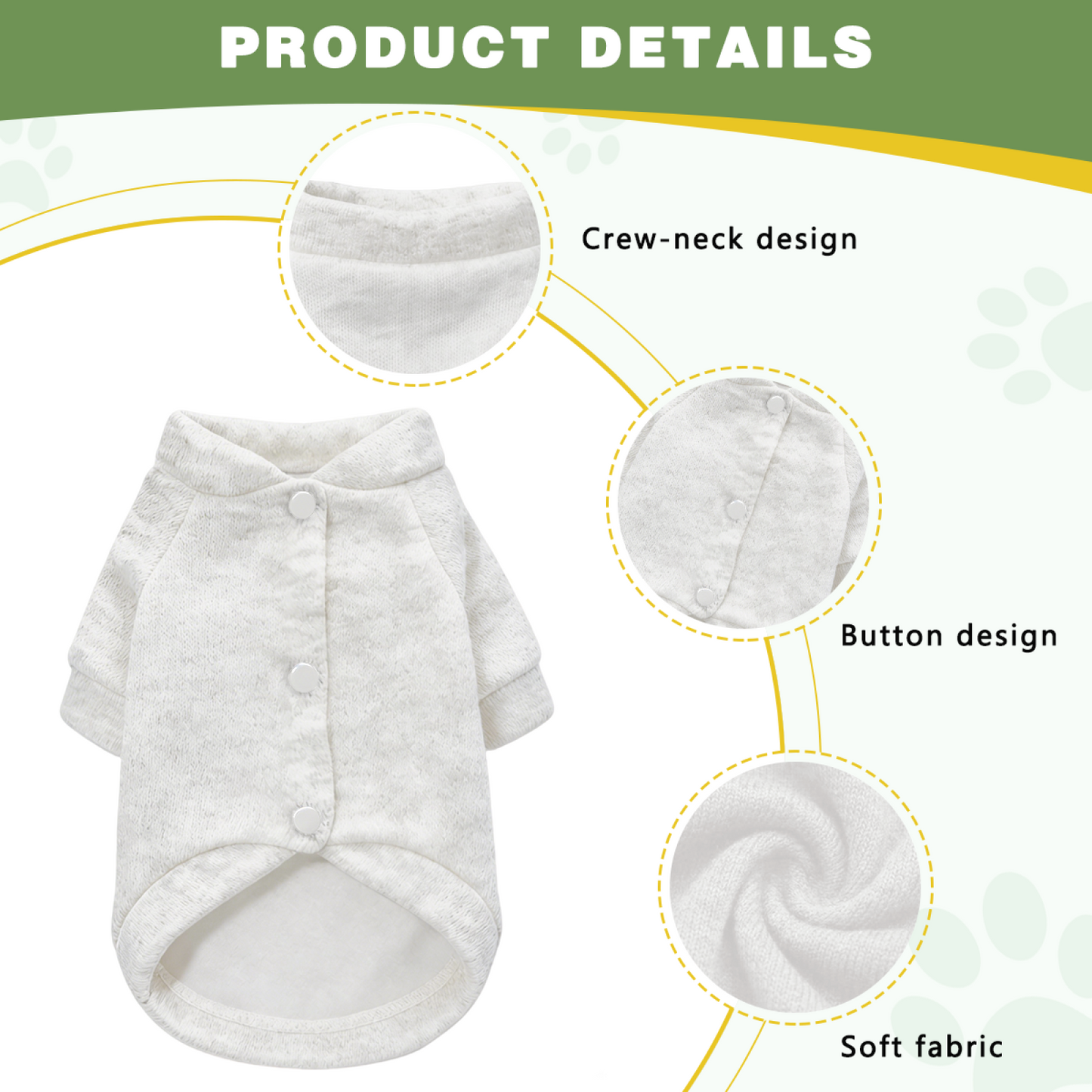 Stylish Solid Color All?Match Pet Cardigan Sweater
