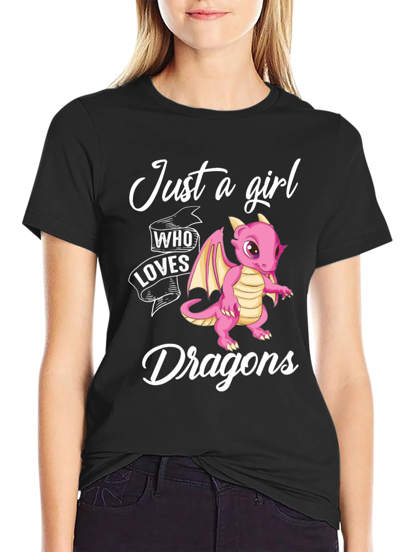Just a Girl Who Loves Dragons Graphic T-Shirt