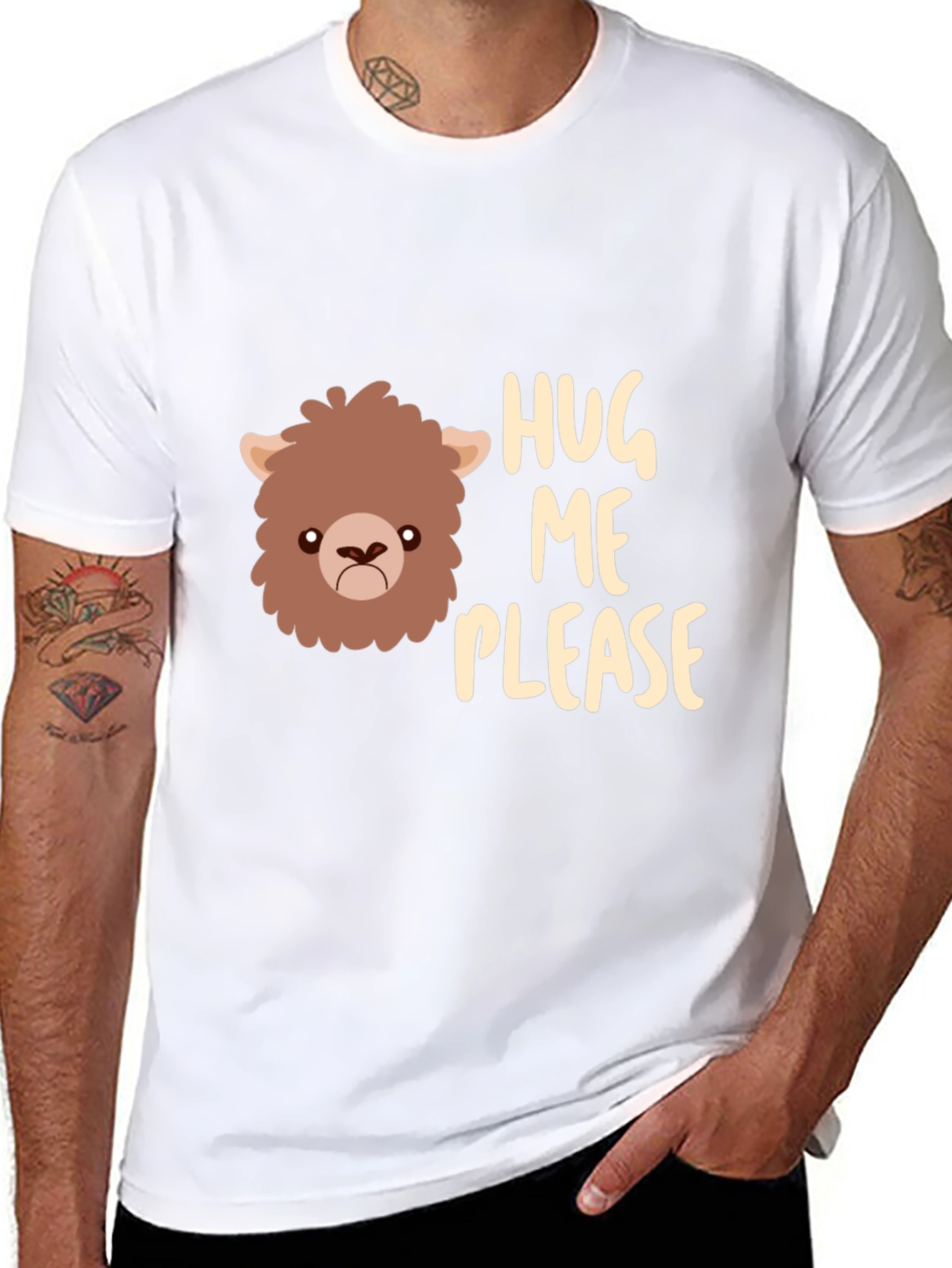 Hug Me Please Black T-Shirt