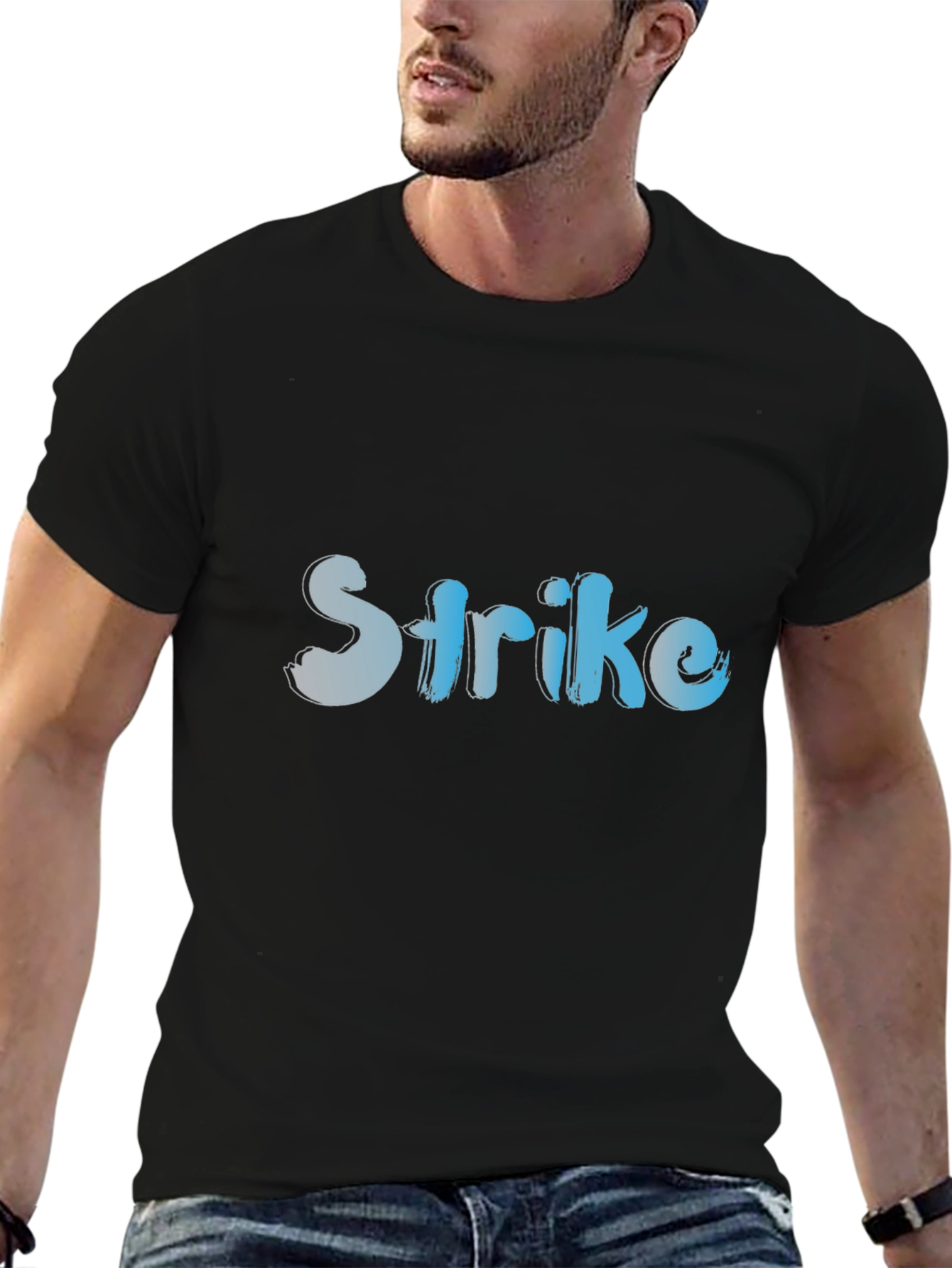 Strike Graphic Tee - Stylish Black Cotton T-Shirt