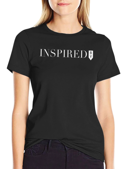 Inspired By Graphic Tee - Black Cotton Blend Casual Shirt