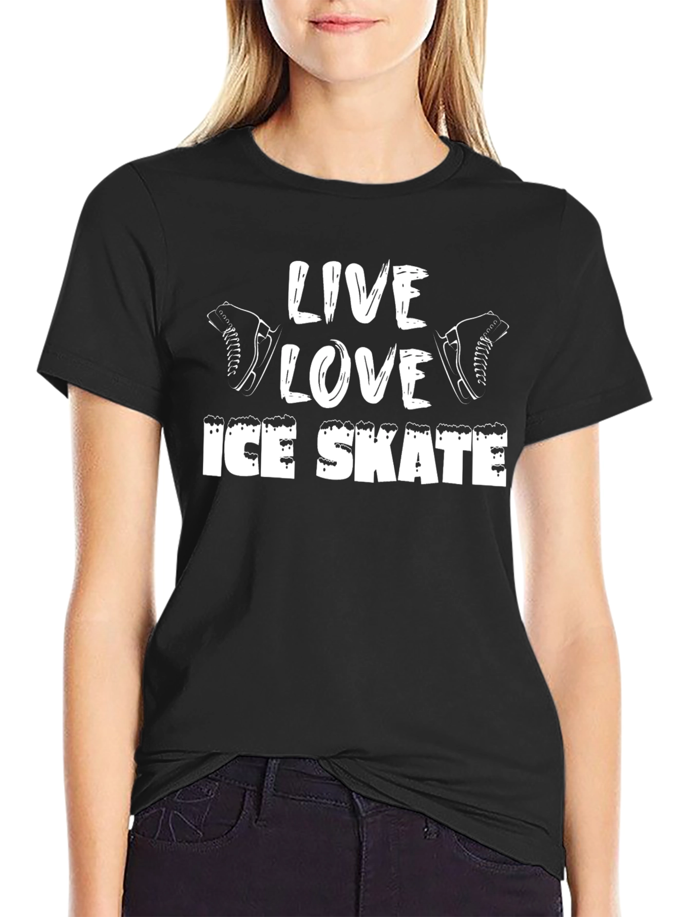 Live Love Ice Skate Graphic T-Shirt