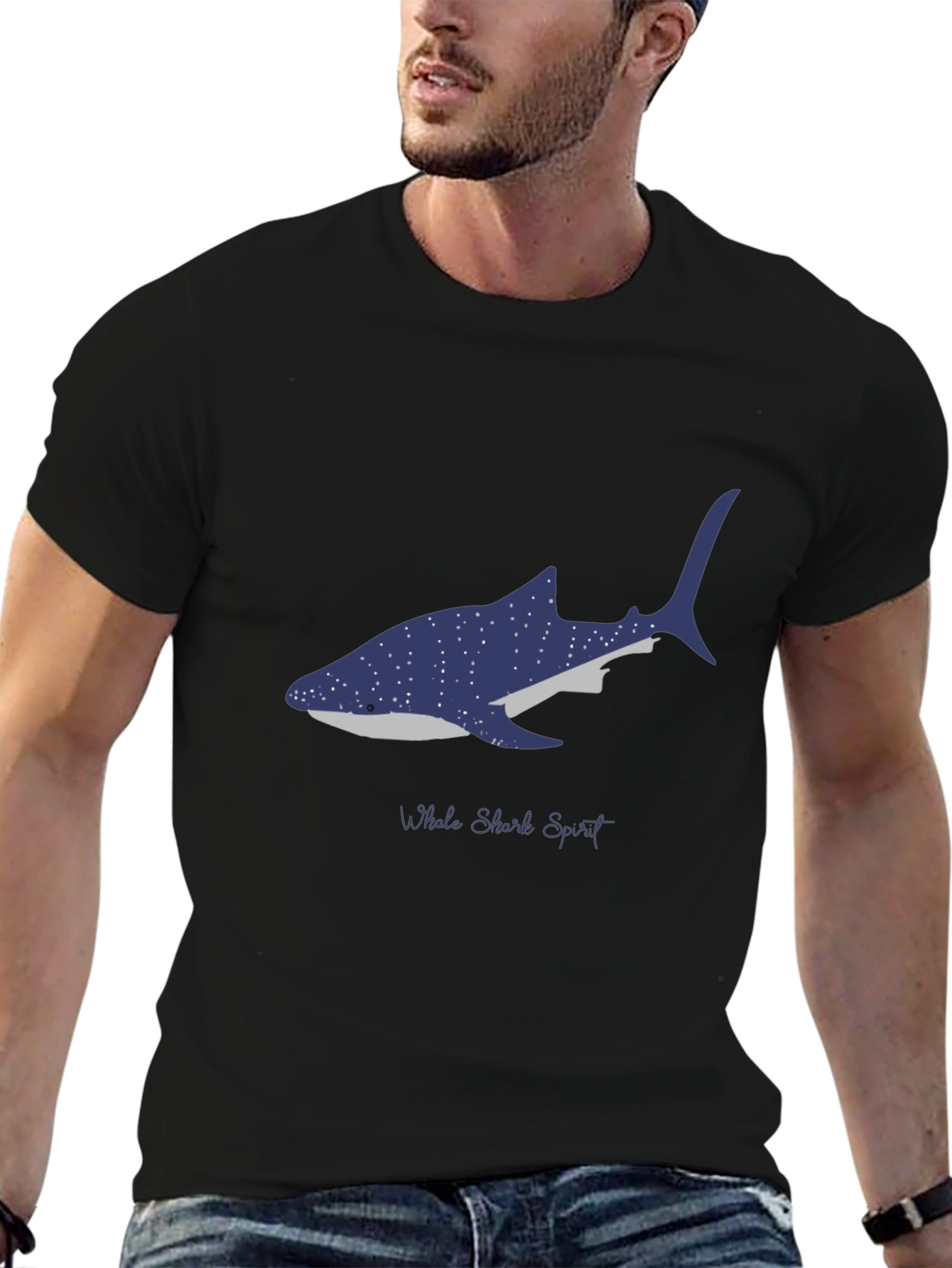 Whale Shark Spirit Black T-Shirt