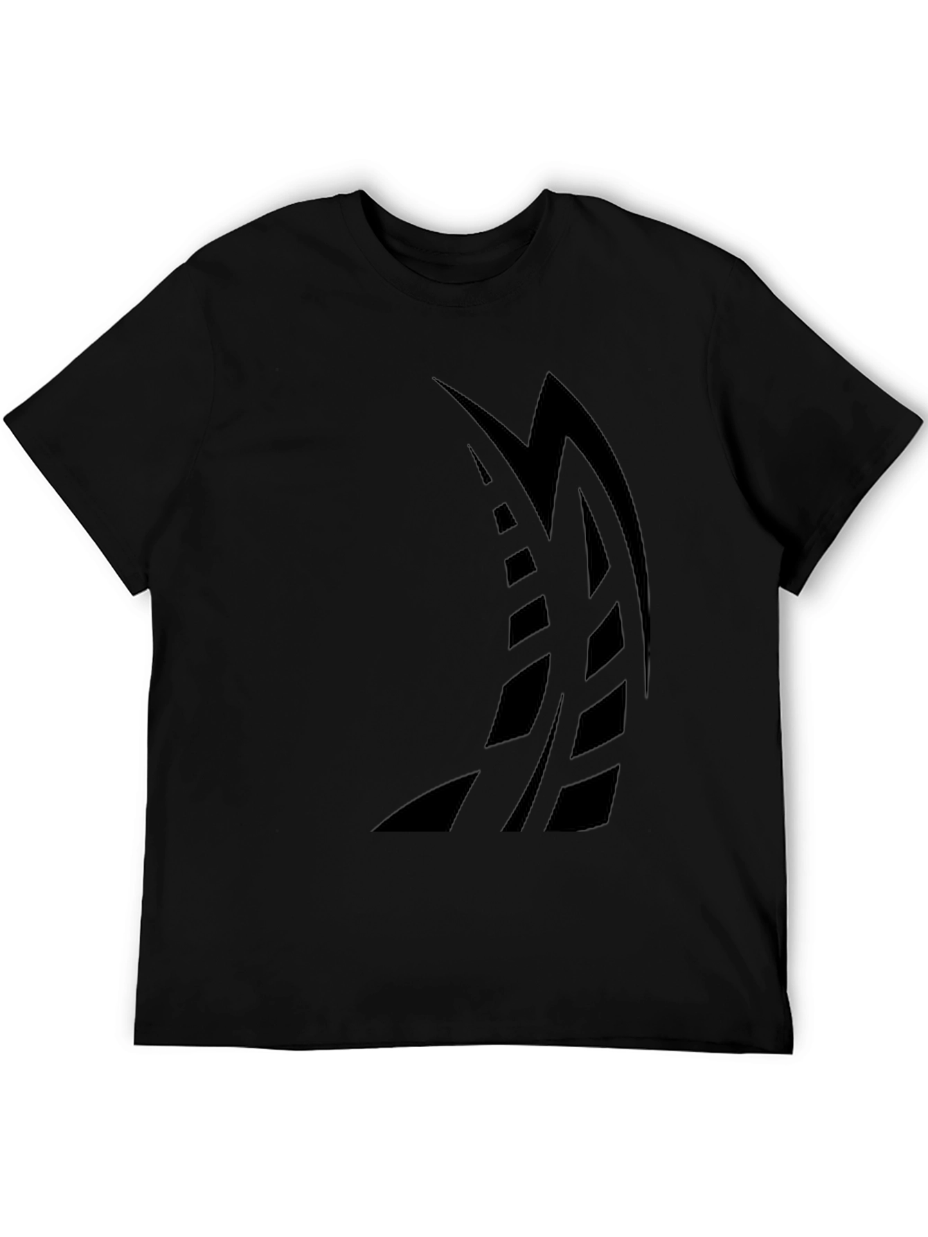 Mens Black Graphic Tee - Abstract Sailboat Design