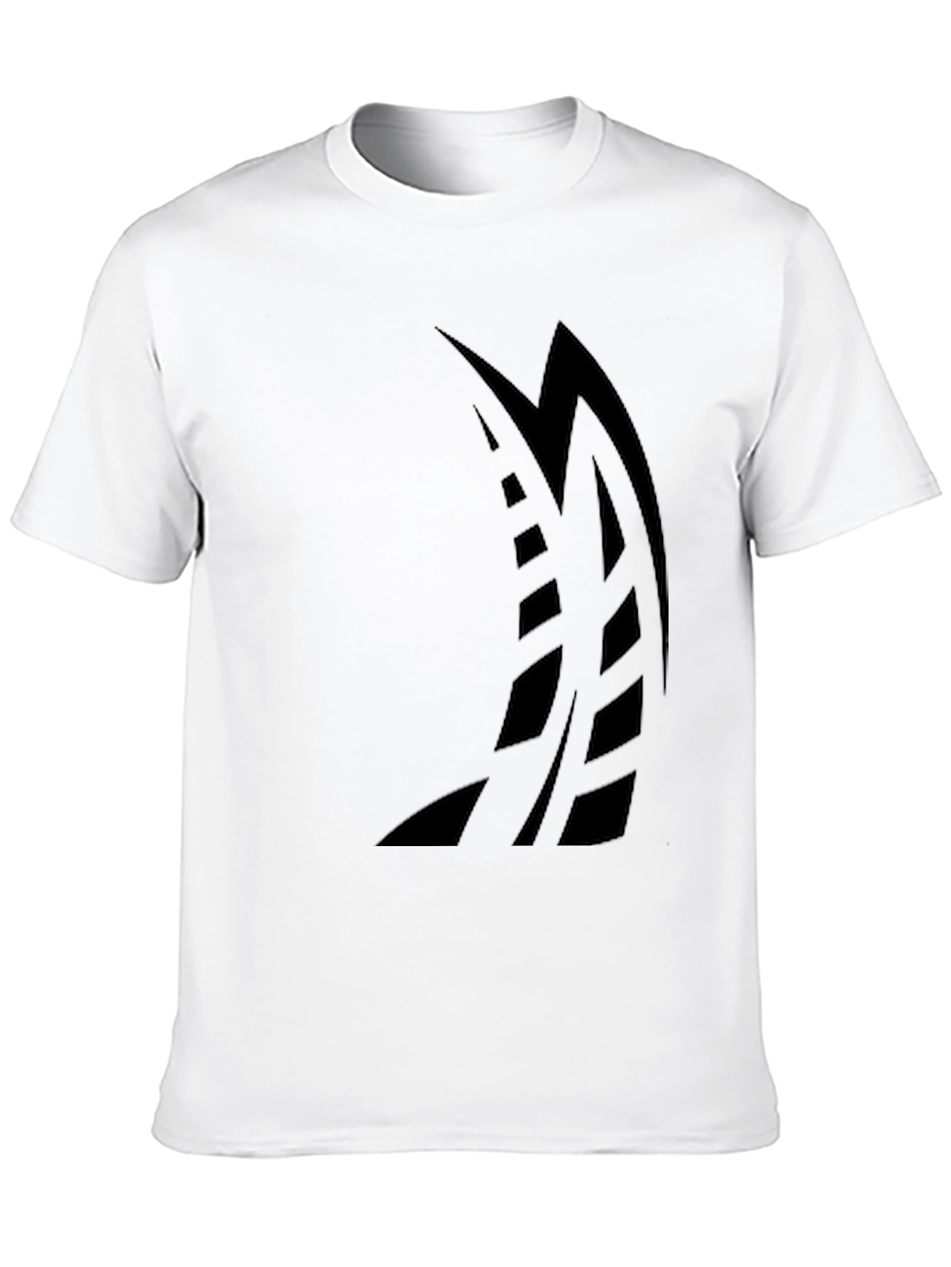 Mens Black Graphic Tee - Abstract Sailboat Design
