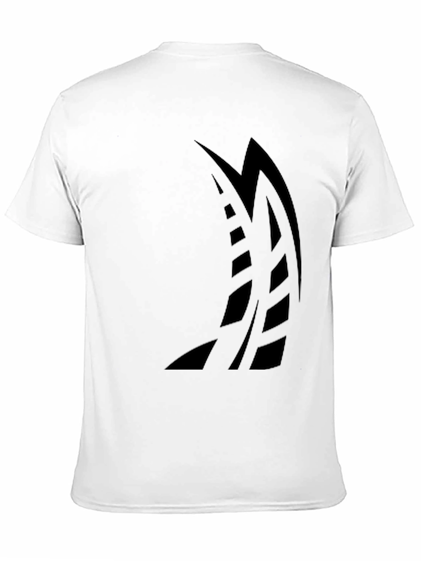 Mens Black Graphic Tee - Abstract Sailboat Design