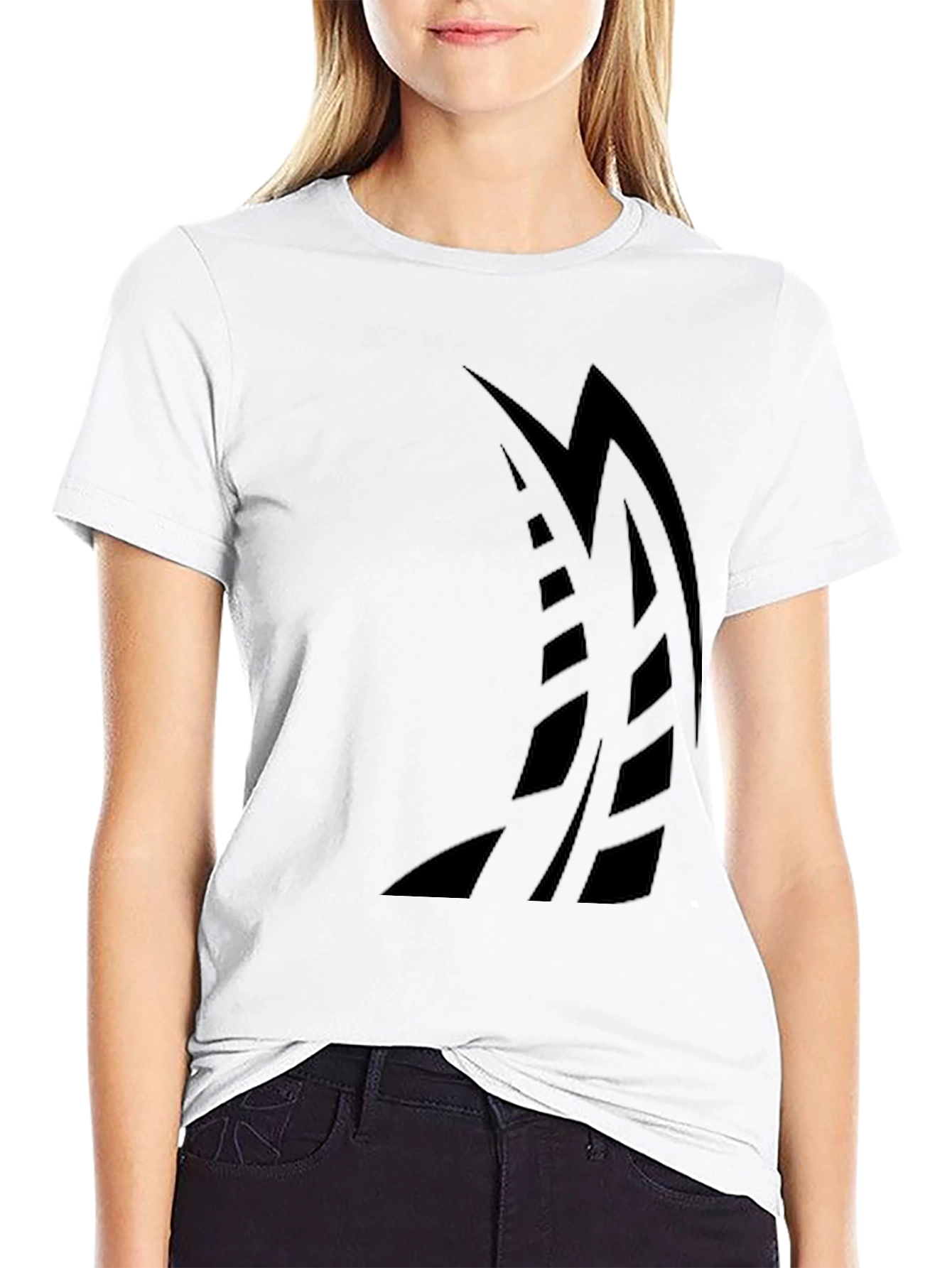 Mens Black Graphic Tee - Abstract Sailboat Design