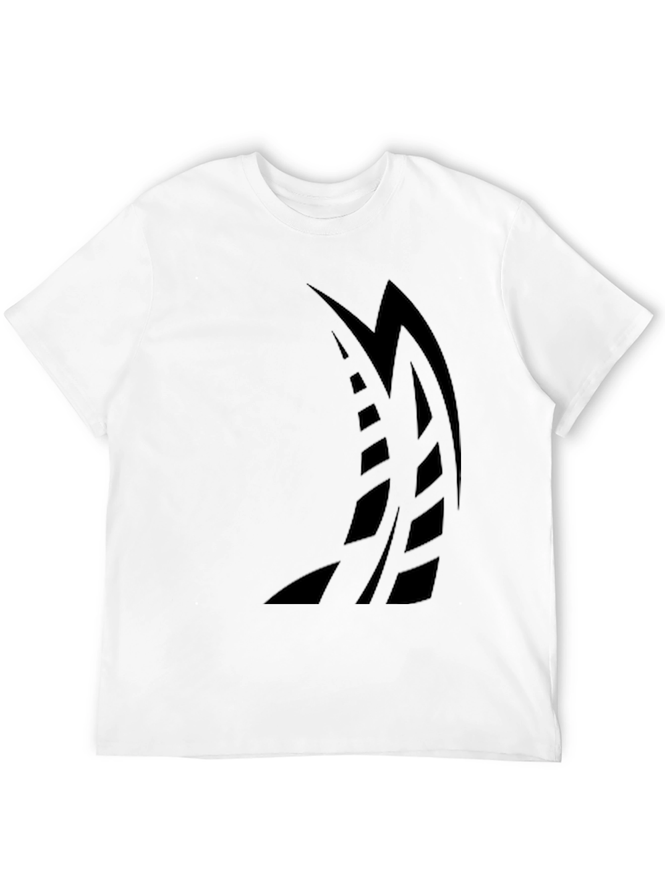 Mens Black Graphic Tee - Abstract Sailboat Design