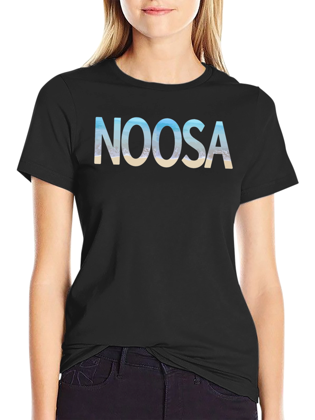 Noosa Beach Mens Black T-Shirt