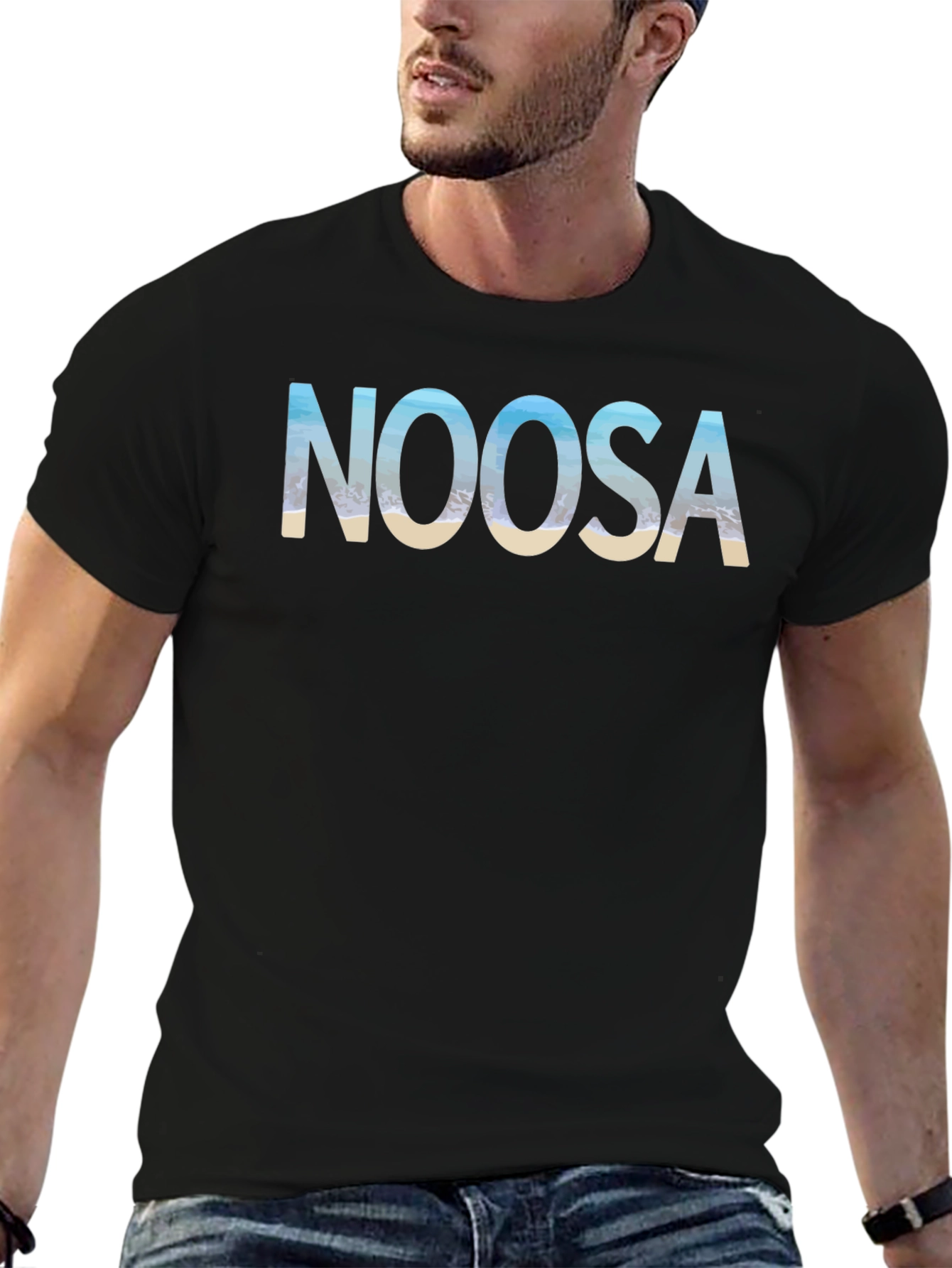Noosa Beach Mens Black T-Shirt