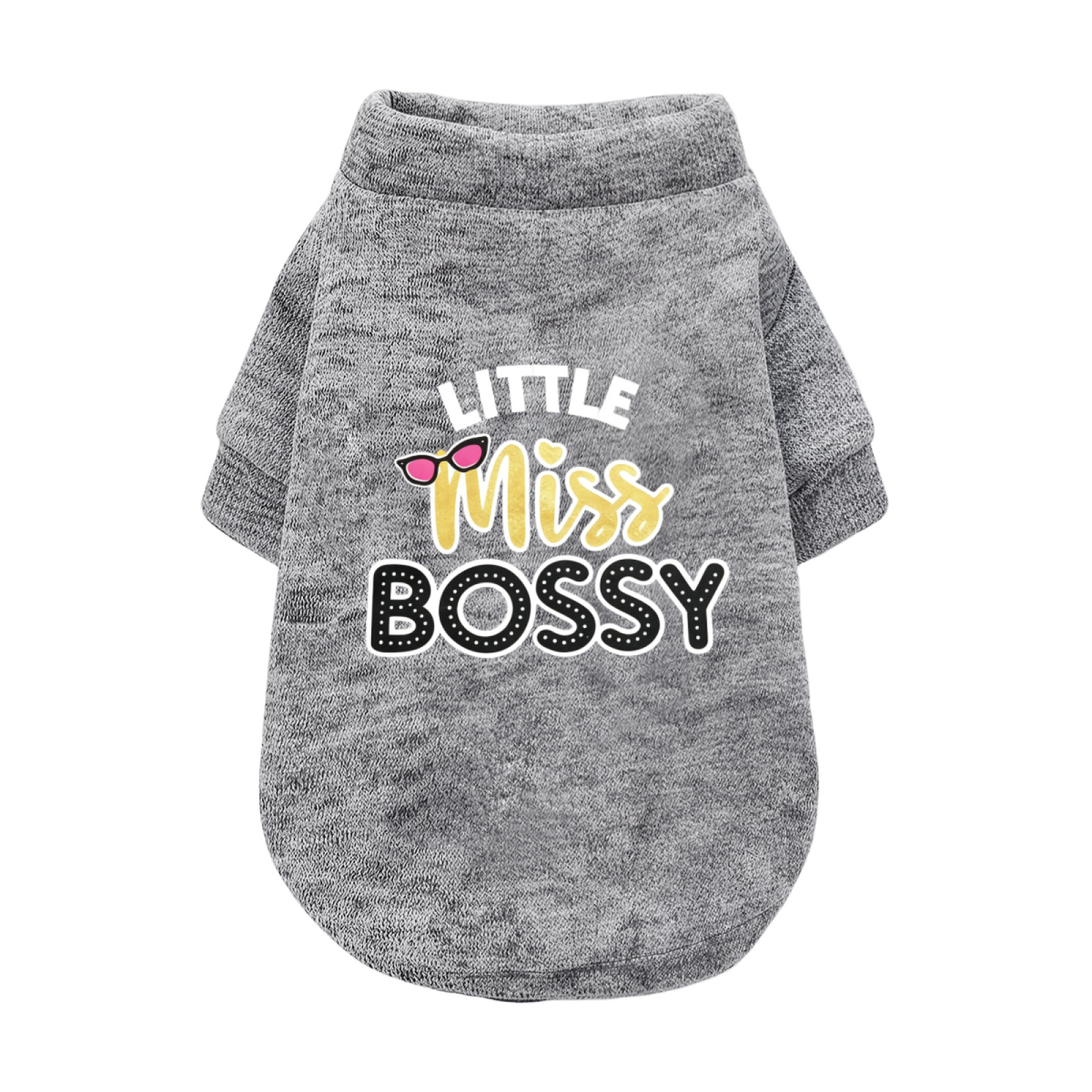 Little Miss Bossy Pink Sunglasses Sassy Girl Dog Sweater