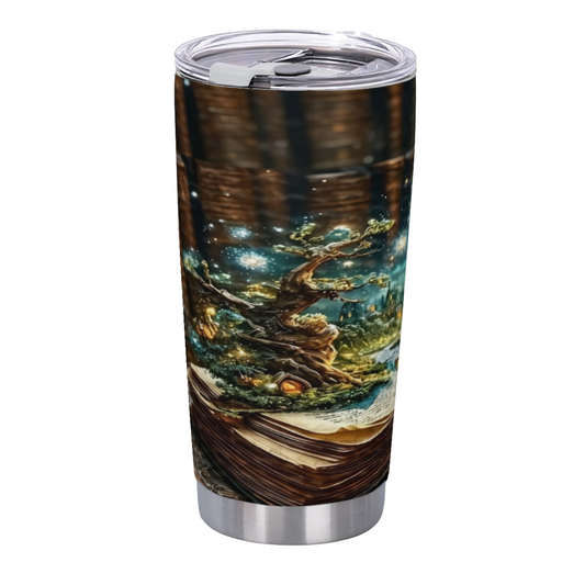 Enchanted Magic Ancient Tree on Antique Books Fantasy Cup