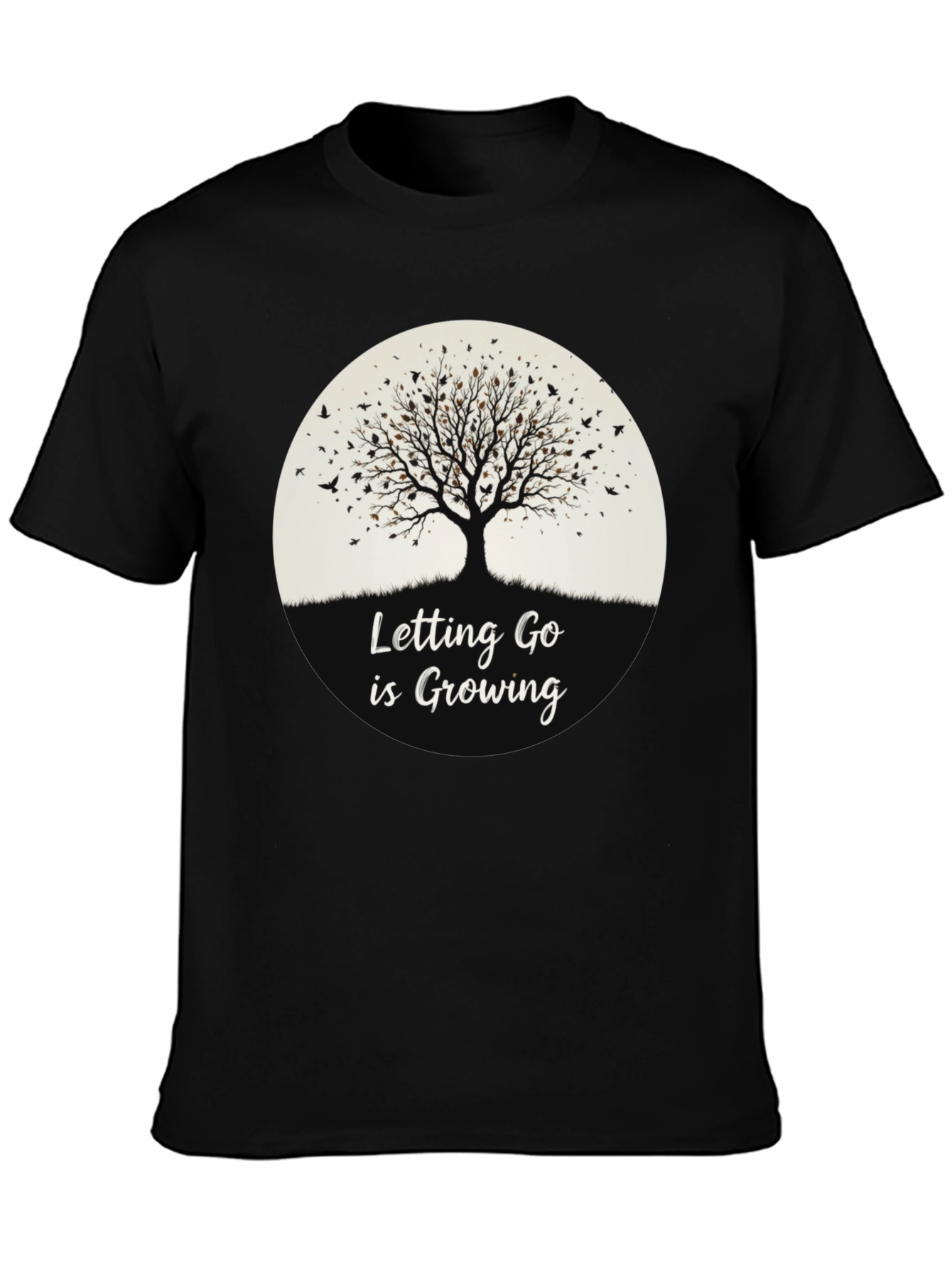 Letting Go is Growing Black Graphic Tee
