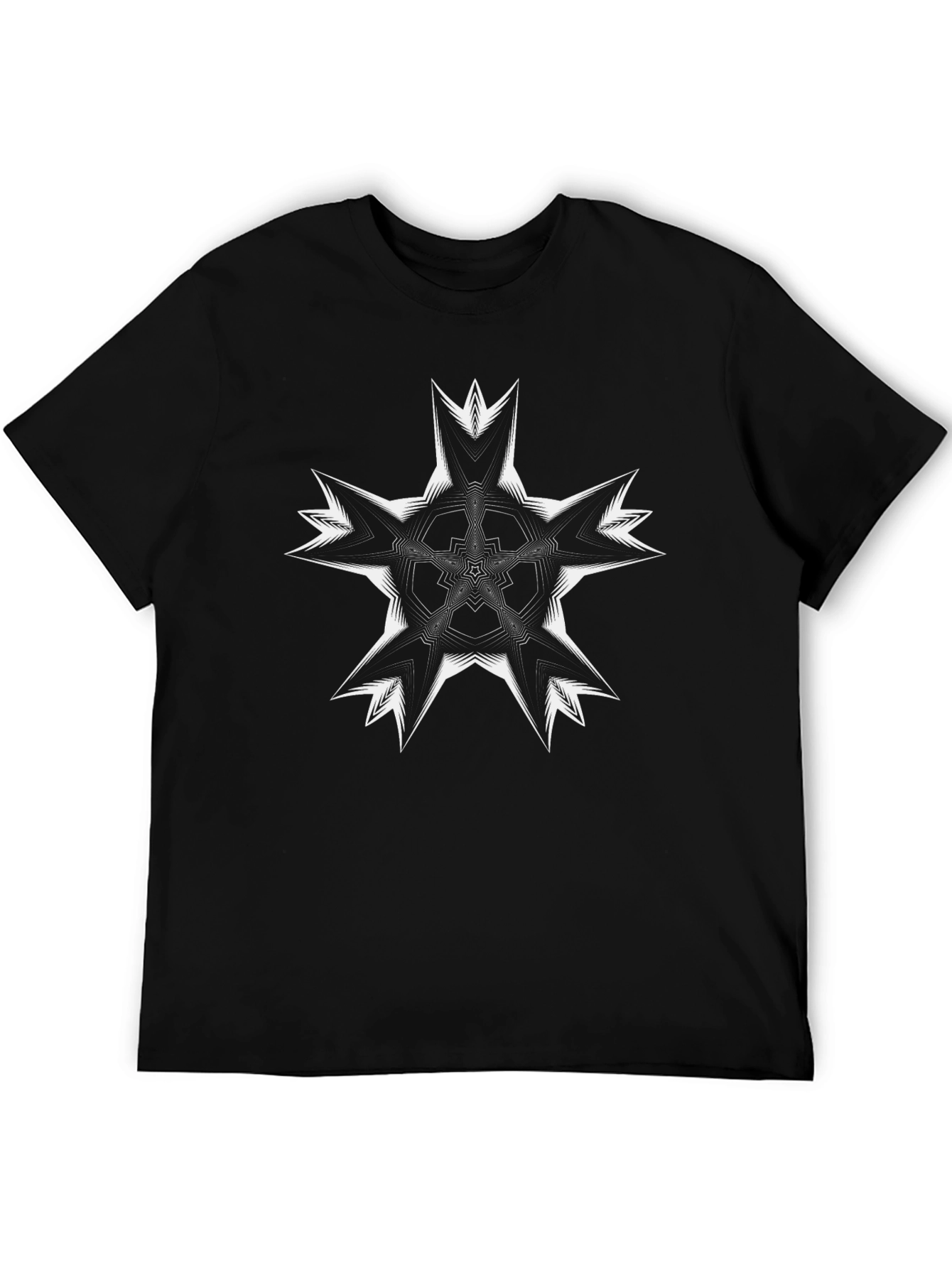 Mens Black Graphic Tee - Abstract Star