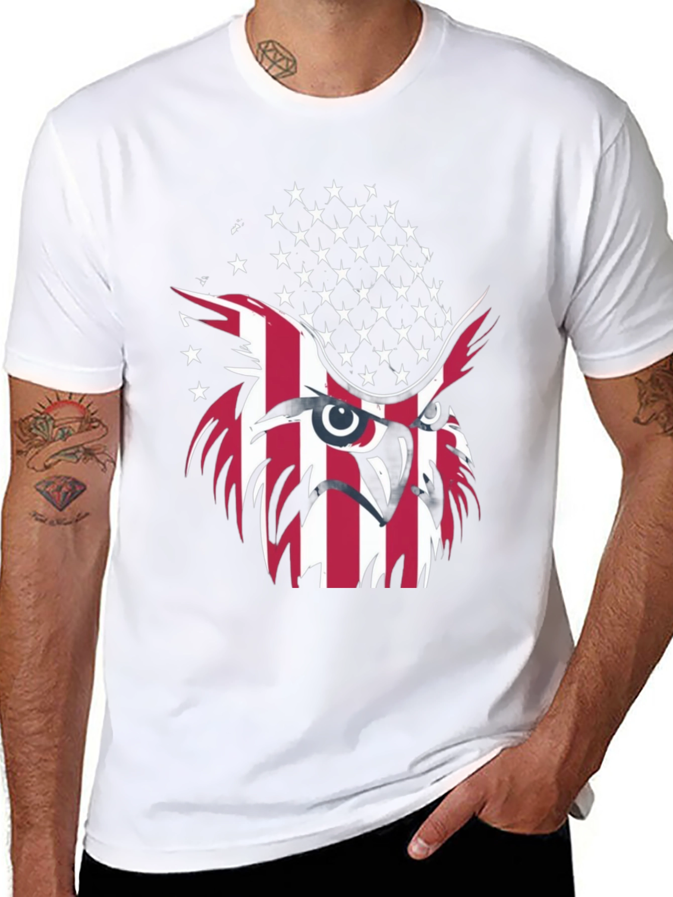 Patriotic Owl T-Shirt - USA Flag Design