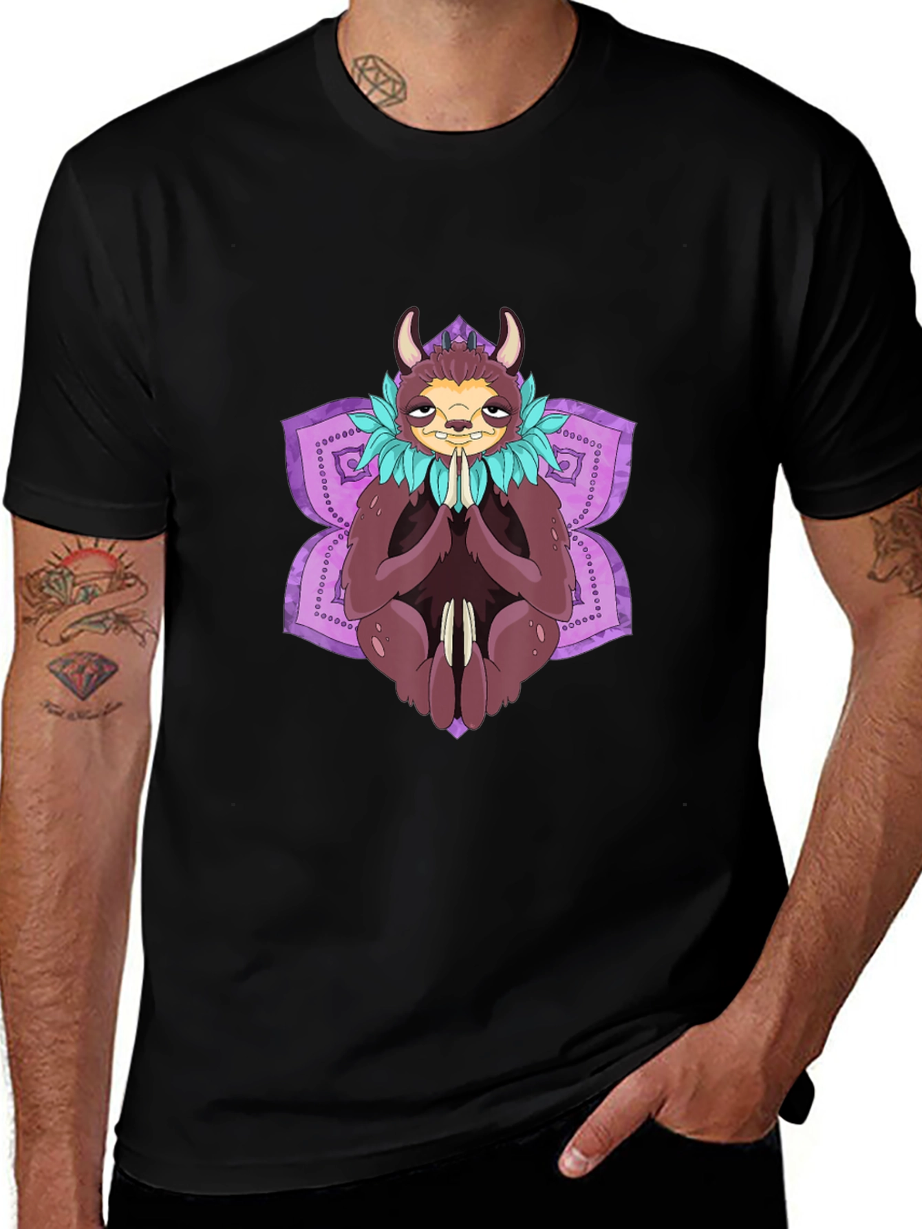 Sloth Meditation Graphic Tee - Relaxed Fit