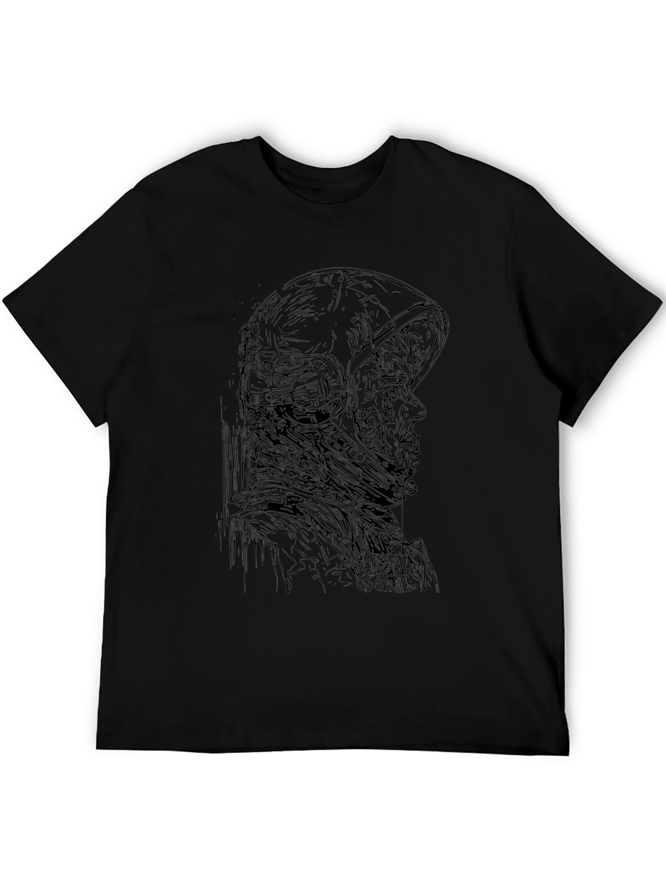 Astronaut Graphic Print Black T-Shirt