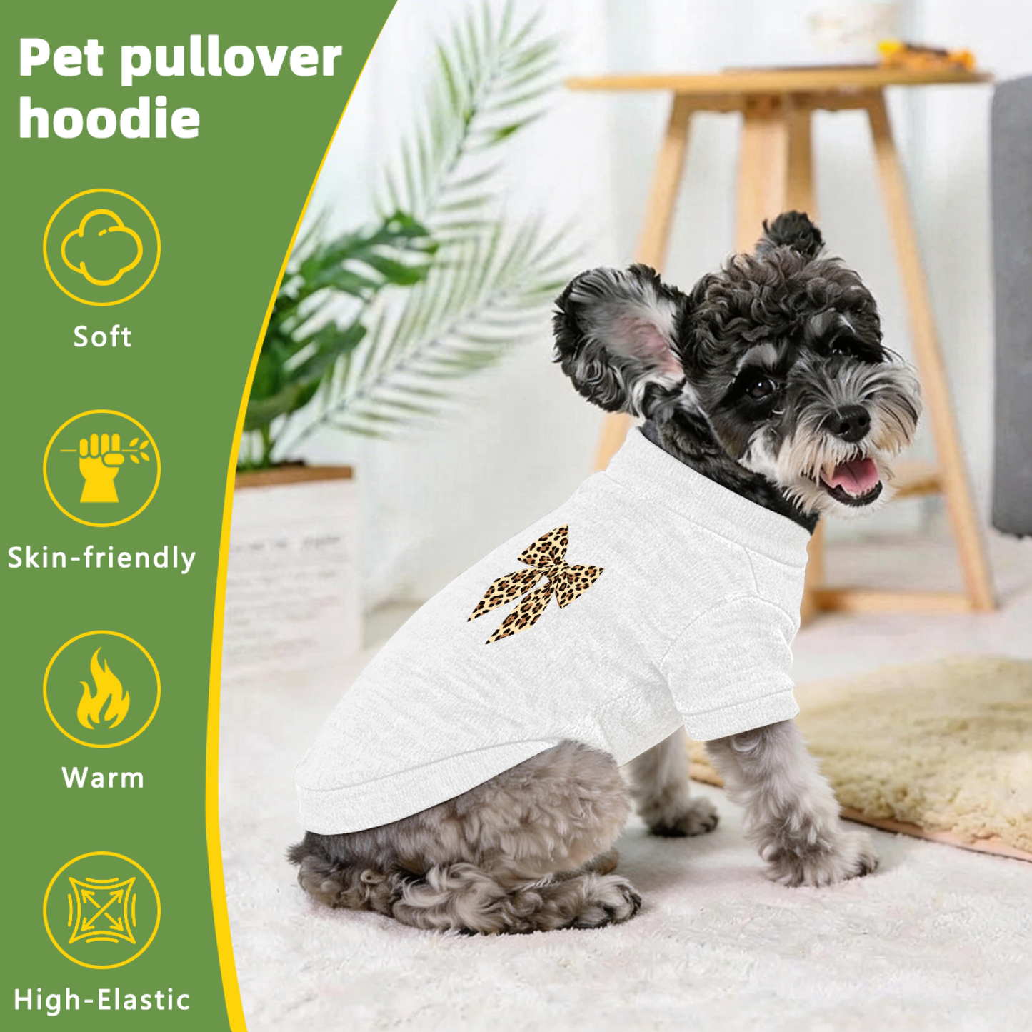 Vintage Leopard Bow Elegant White Small Pet Fashion Cardigan