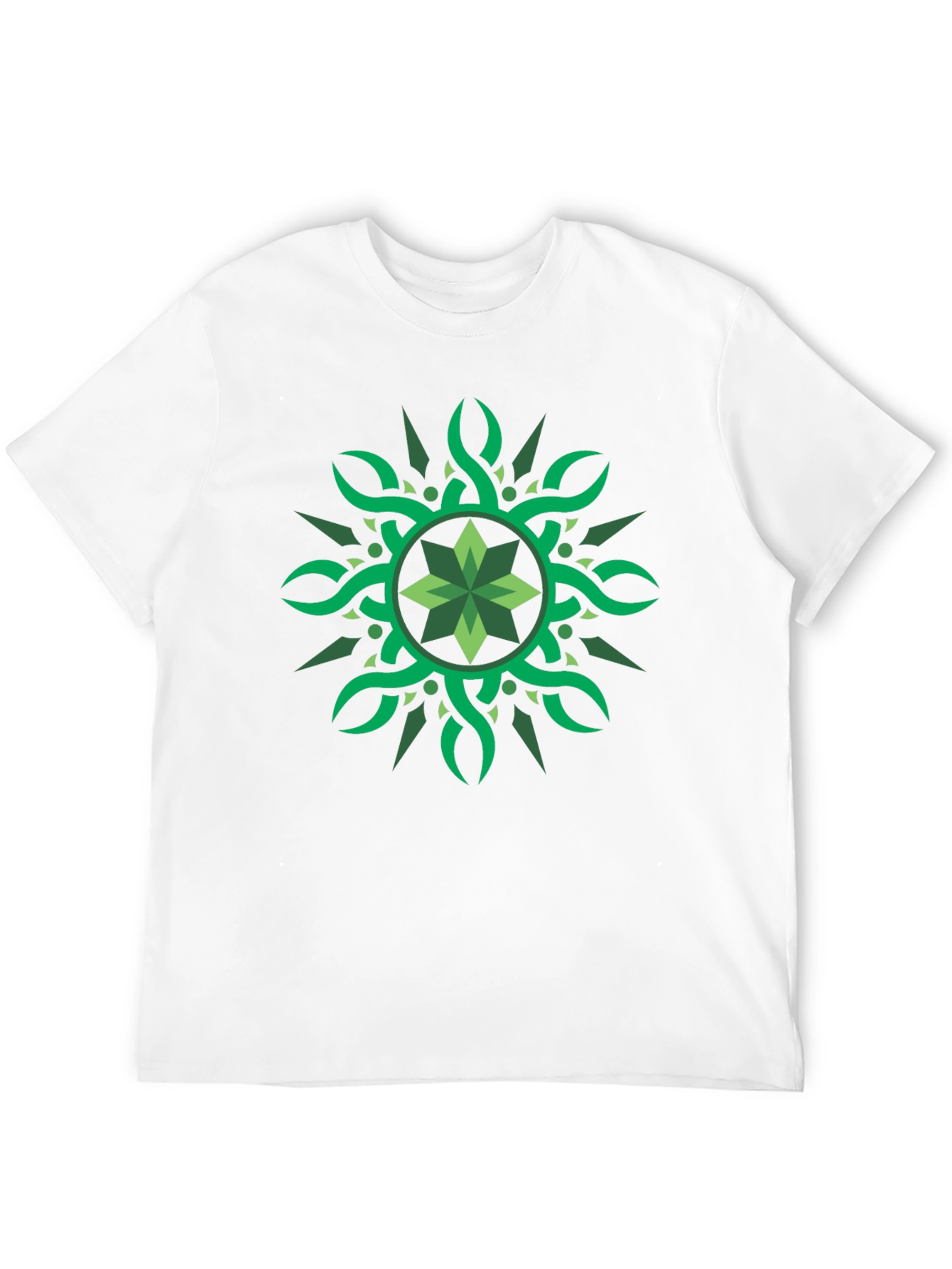 Green Celtic Knot Graphic Black T-Shirt