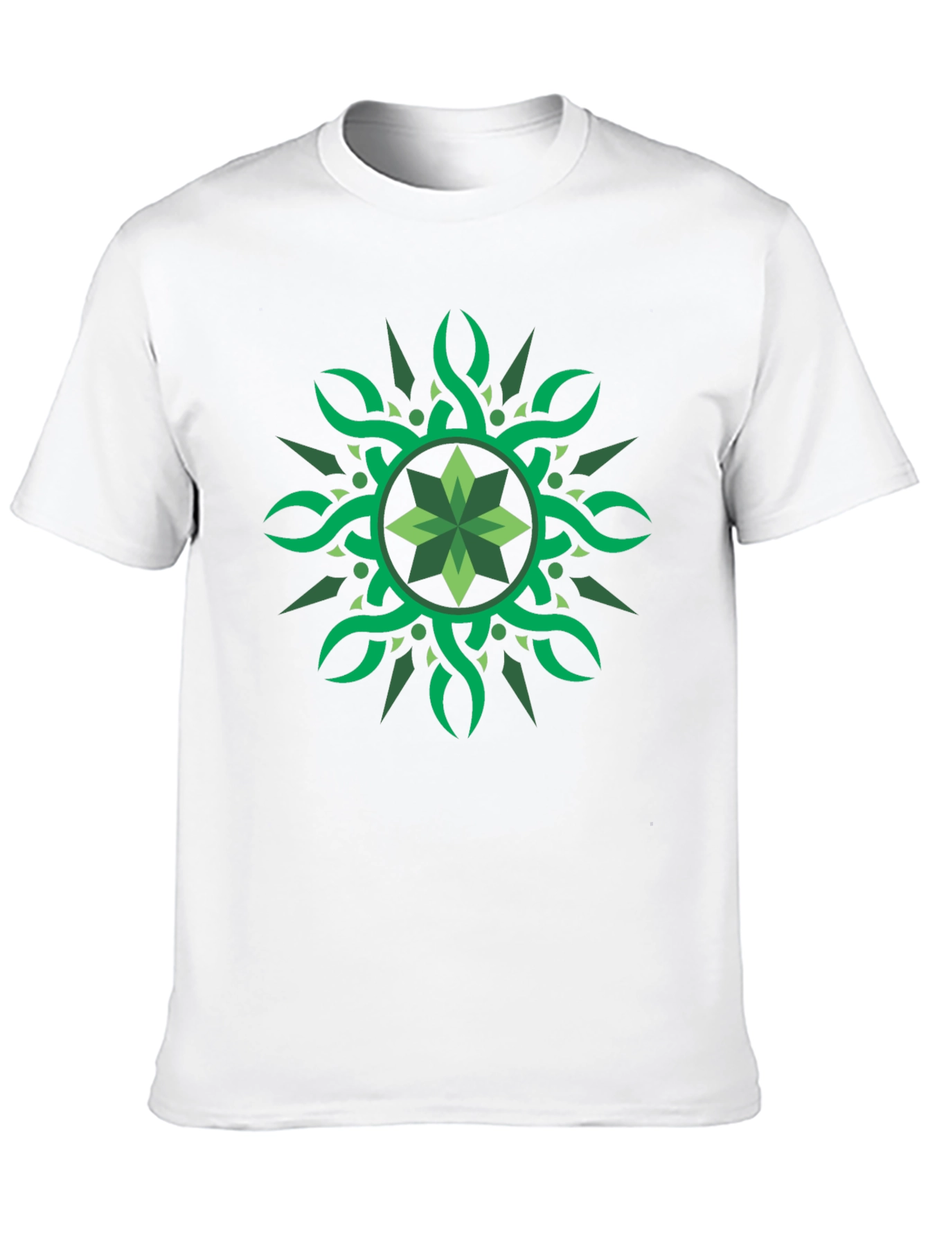 Green Celtic Knot Graphic Black T-Shirt