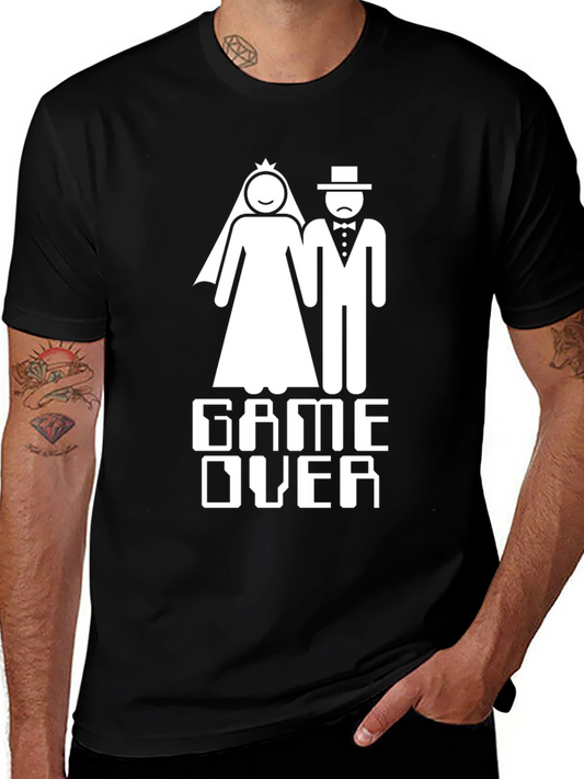 Game Over Wedding T-Shirt Funny Bridal Groom Tee